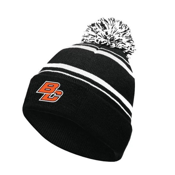 85. Black & White Pom Beanie