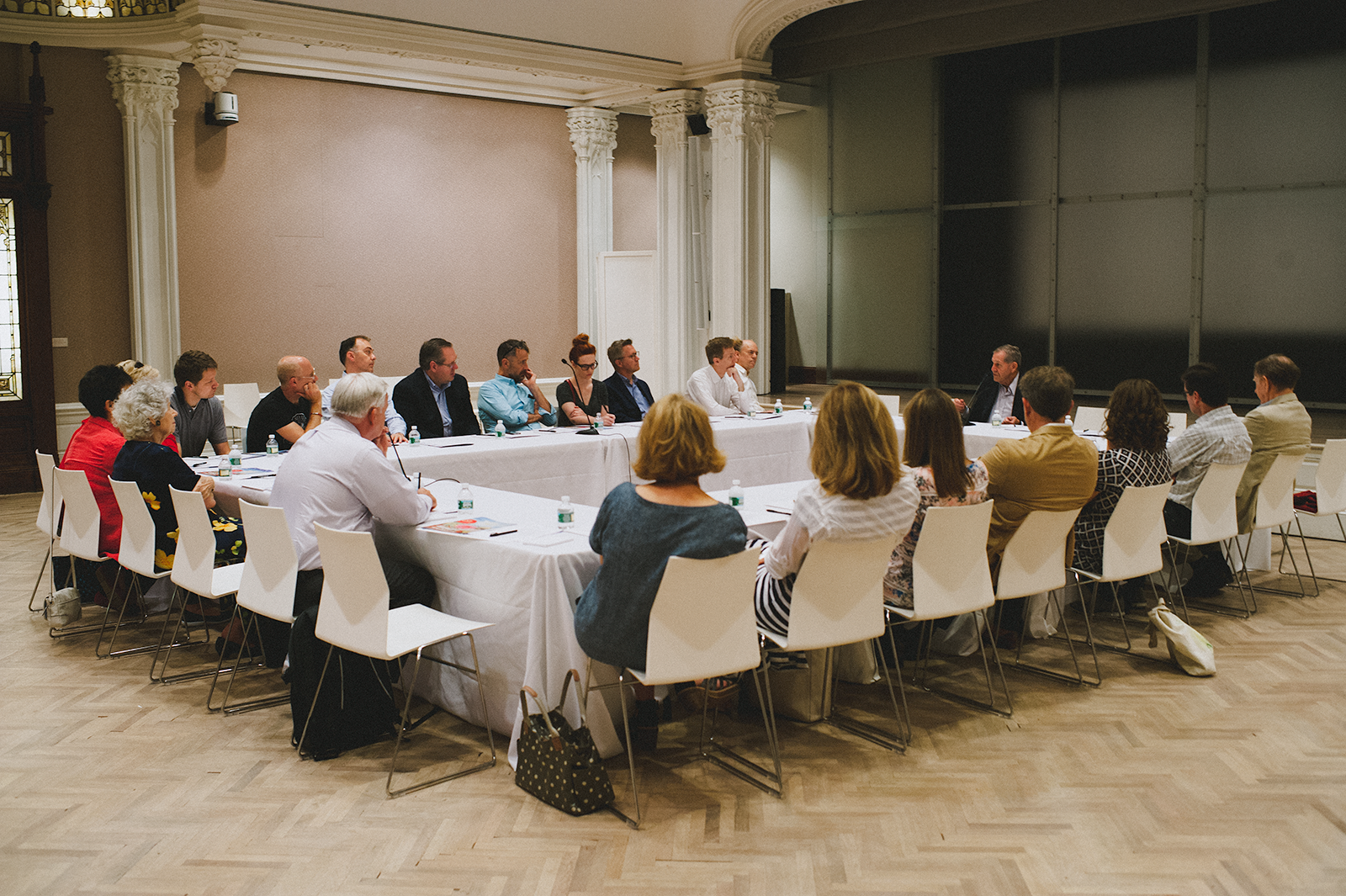 Members of the Executive and Advisory Boards meet with Morris Offit, former chairman of the Jewish Museum, located on the Upper East Side, NY.