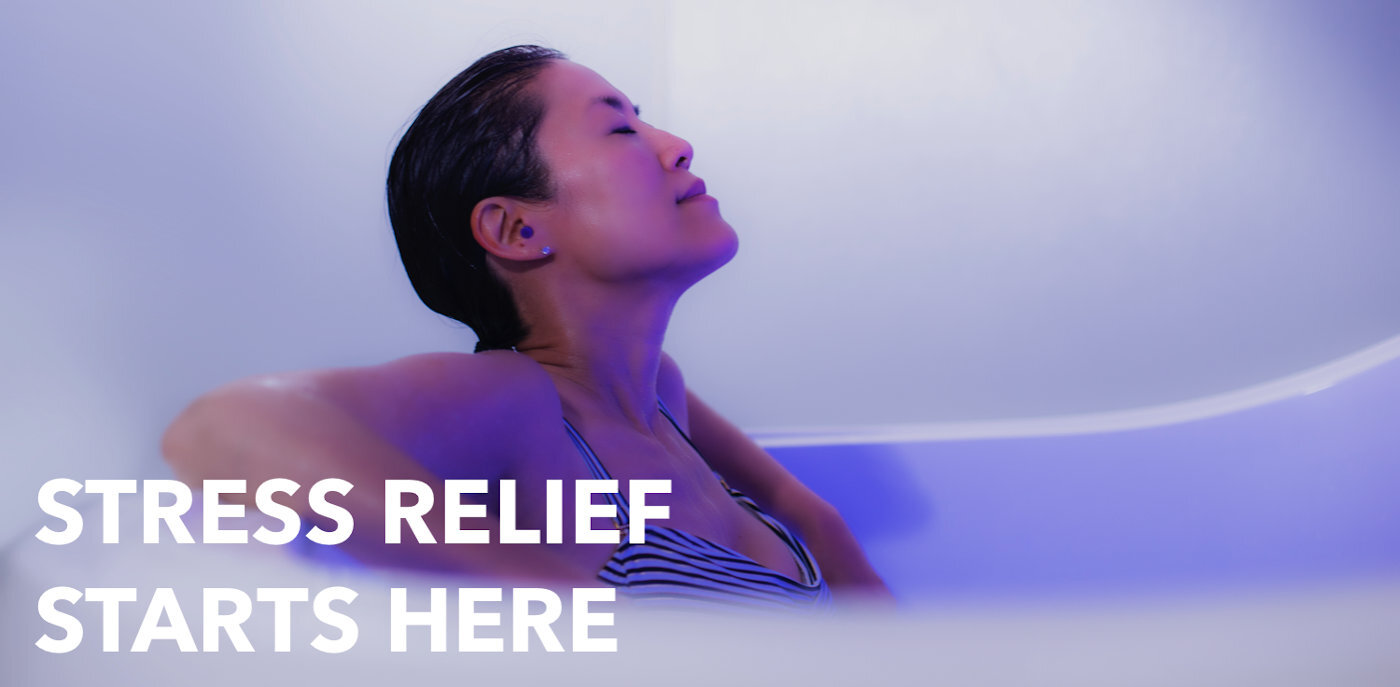 Urban Float | Premier Flotation Therapy Spa | Float Tanks| A woman relaxes with her eyes closed as she enjoys a floatation tank therapy appointment at Urban Float