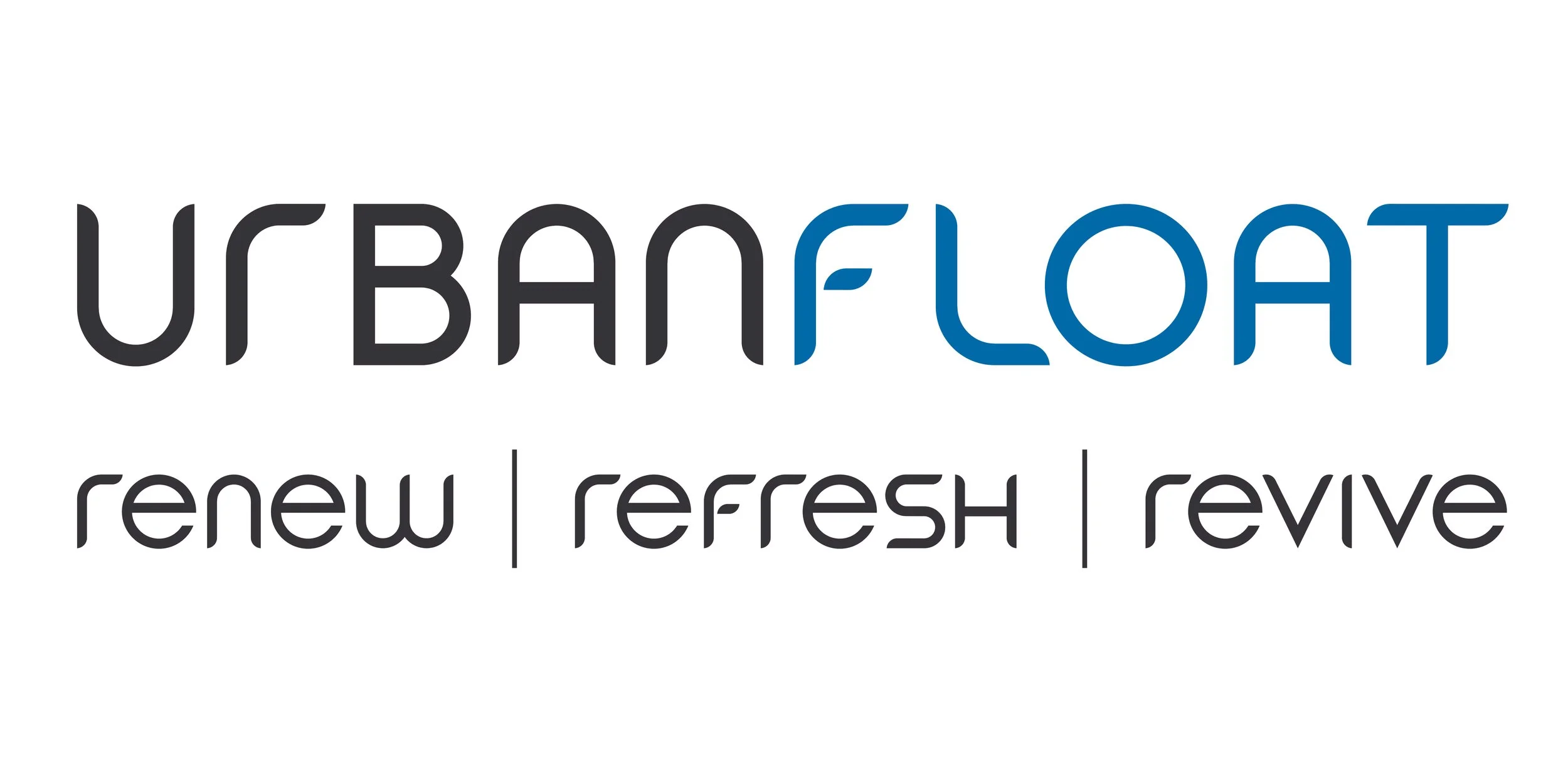 Urban Float logo with the words 'renew | refresh | revive' underneath.