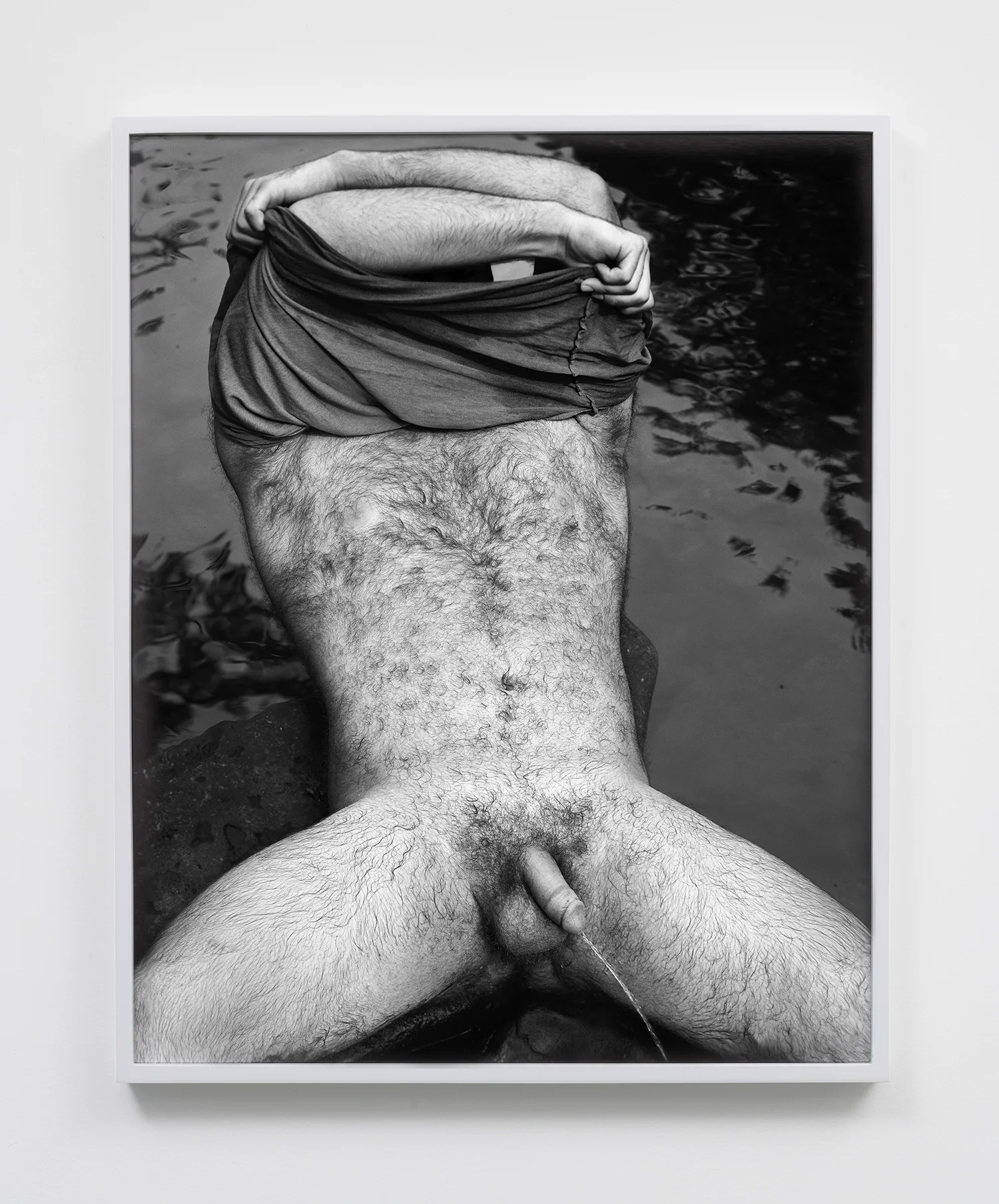 Eric (Voiding), 25 x 20, silver gelatin print in painted wood frame, 2018. 