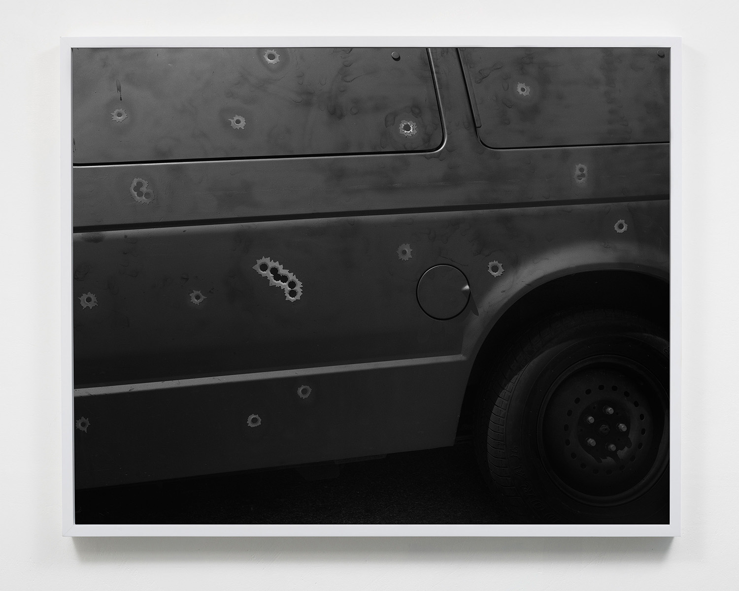 Black Van and Bulletholes , 24 x 30, Gelatin silver print, 2015