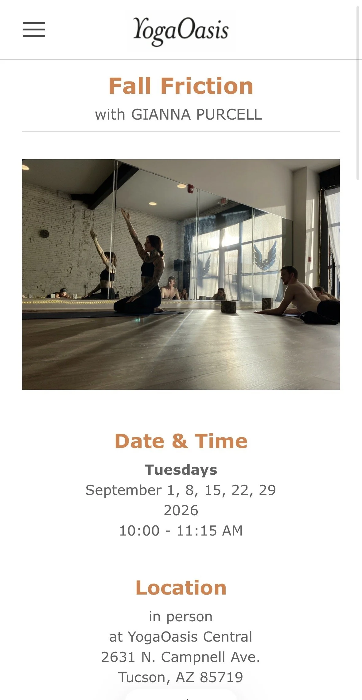Fall Friction: a transitory yoga journey Tucson AZ