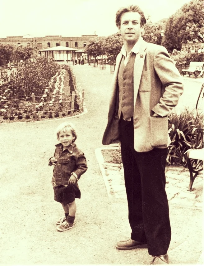 Stephen Rodefer and son Felix crica 1976