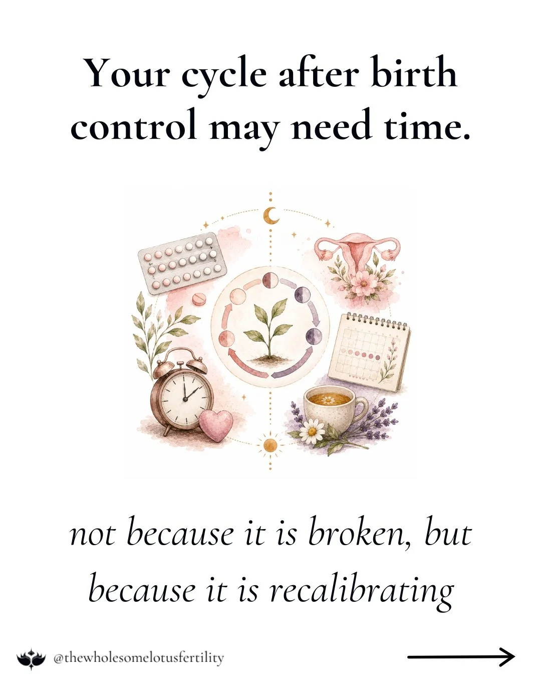 Your cycle after birth control may need time.

Not because it is broken, but because it is recalibrating.

Hormonal birth control works by overriding your natural cycle, so when you come off it, your body has to begin rebuilding the conversation betw