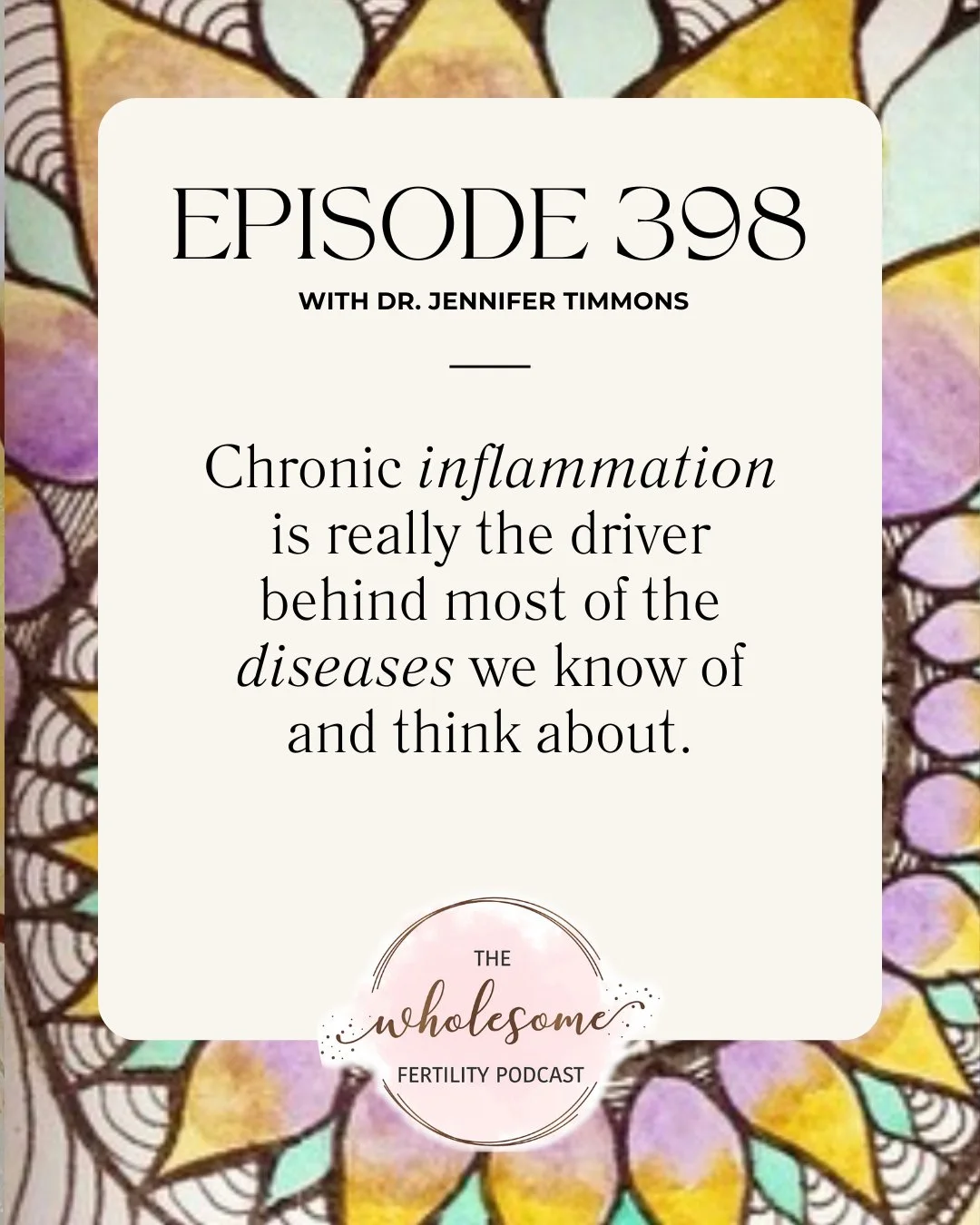 Fertility is not a separate department of your body. It&rsquo;s a reflection of the whole.

In tomorrow's episode, I&rsquo;m joined by Dr. Jennifer Timmons, MD, a board-certified family physician and longevity doctor who left traditional primary care