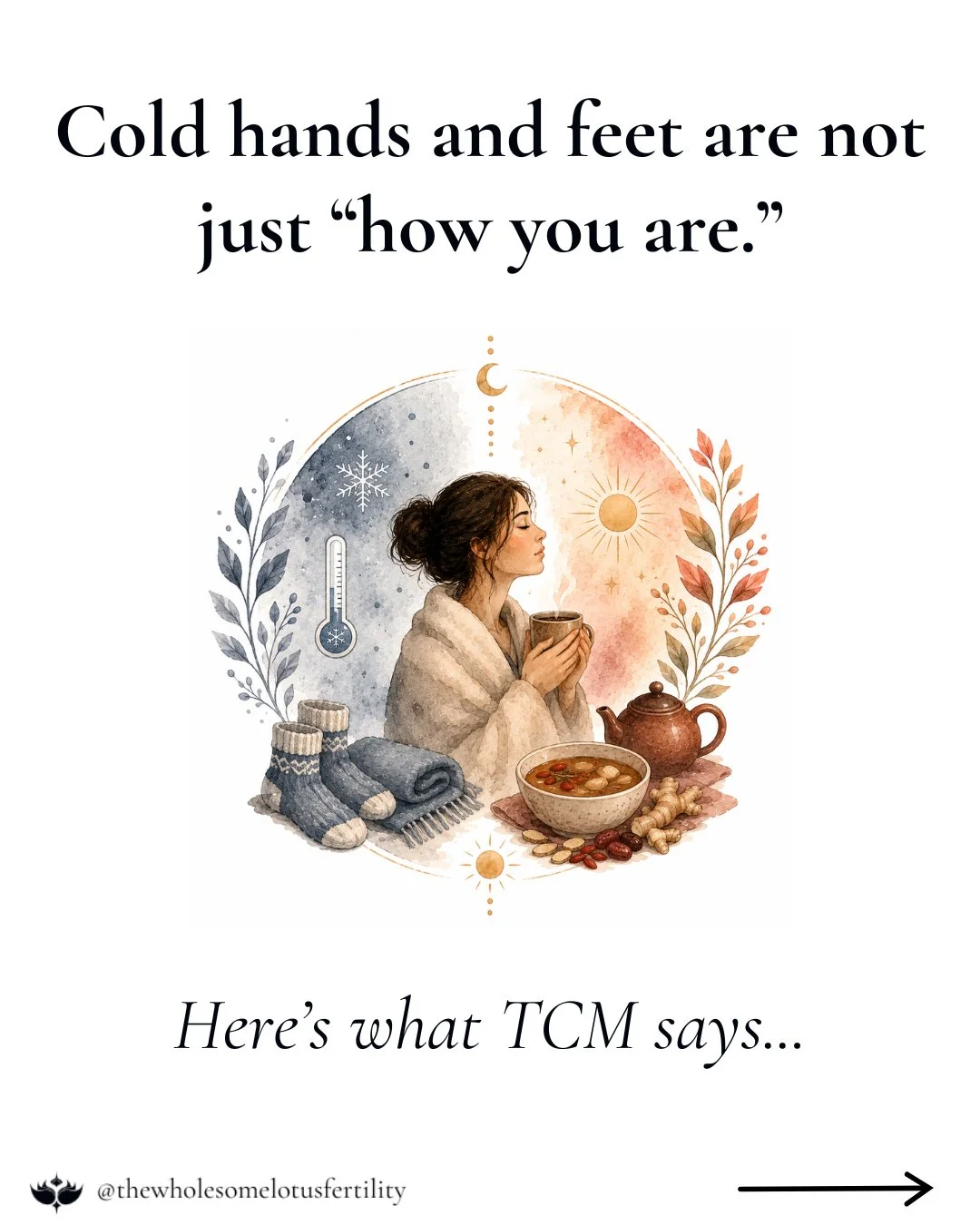 Cold hands and feet are not just &ldquo;how you are.&rdquo;

In Chinese medicine, cold extremities can be a sign that warmth and blood are not reaching the outer edges of the body as well as they could.

This often points to patterns like Yang defici