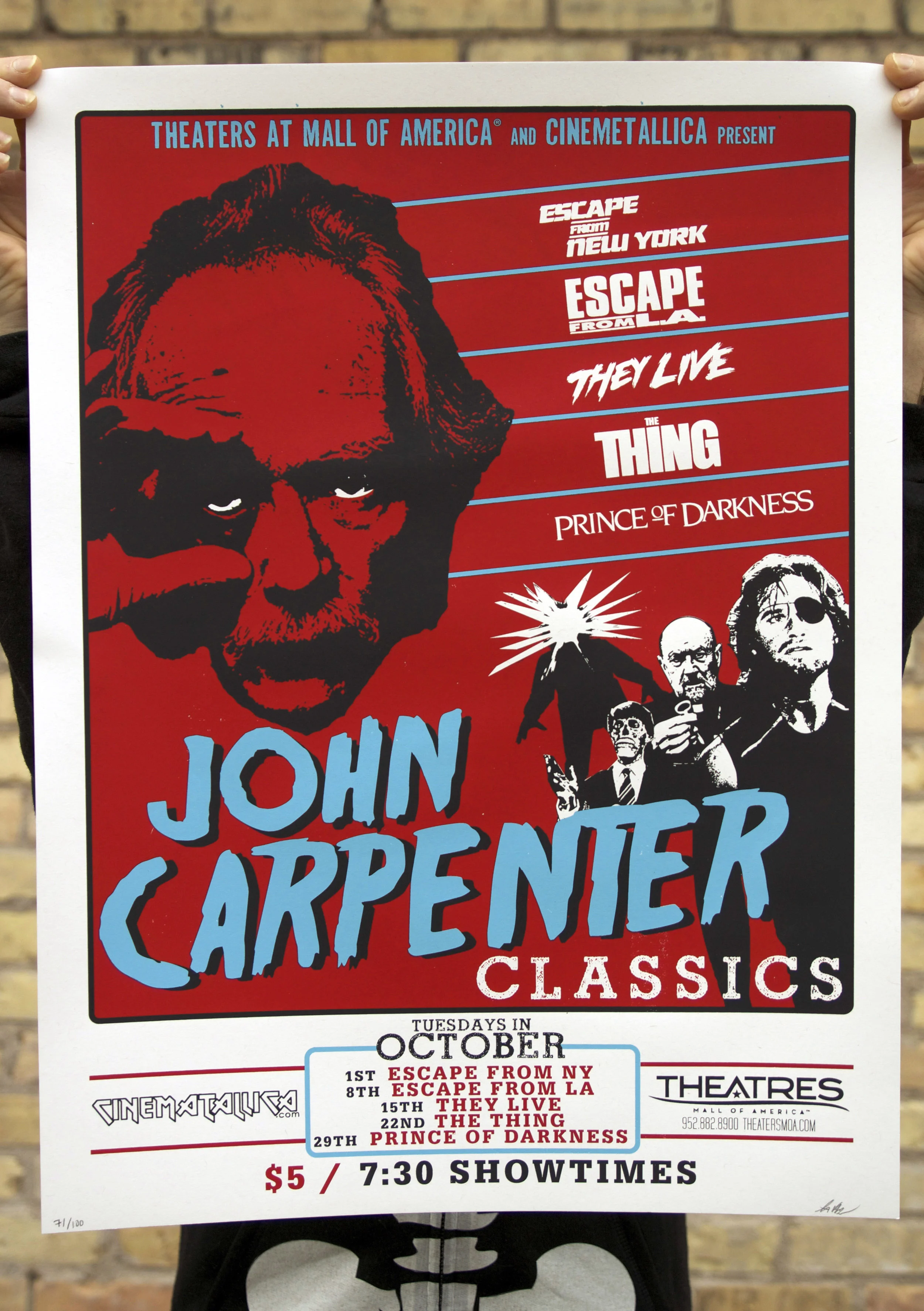 JOHN CARPENTER CLASSICS SCREENPRINT POSTER