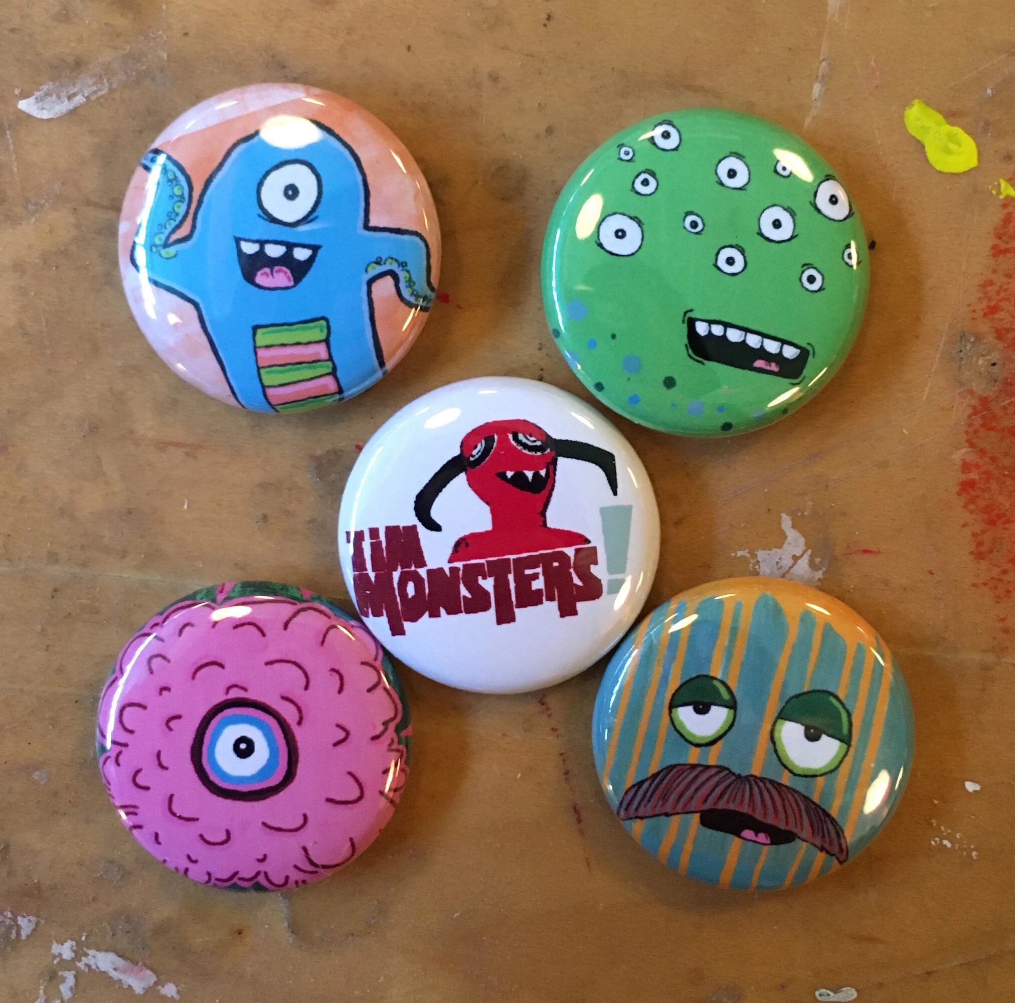 TIM MONSTERS BUTTON PACK 1