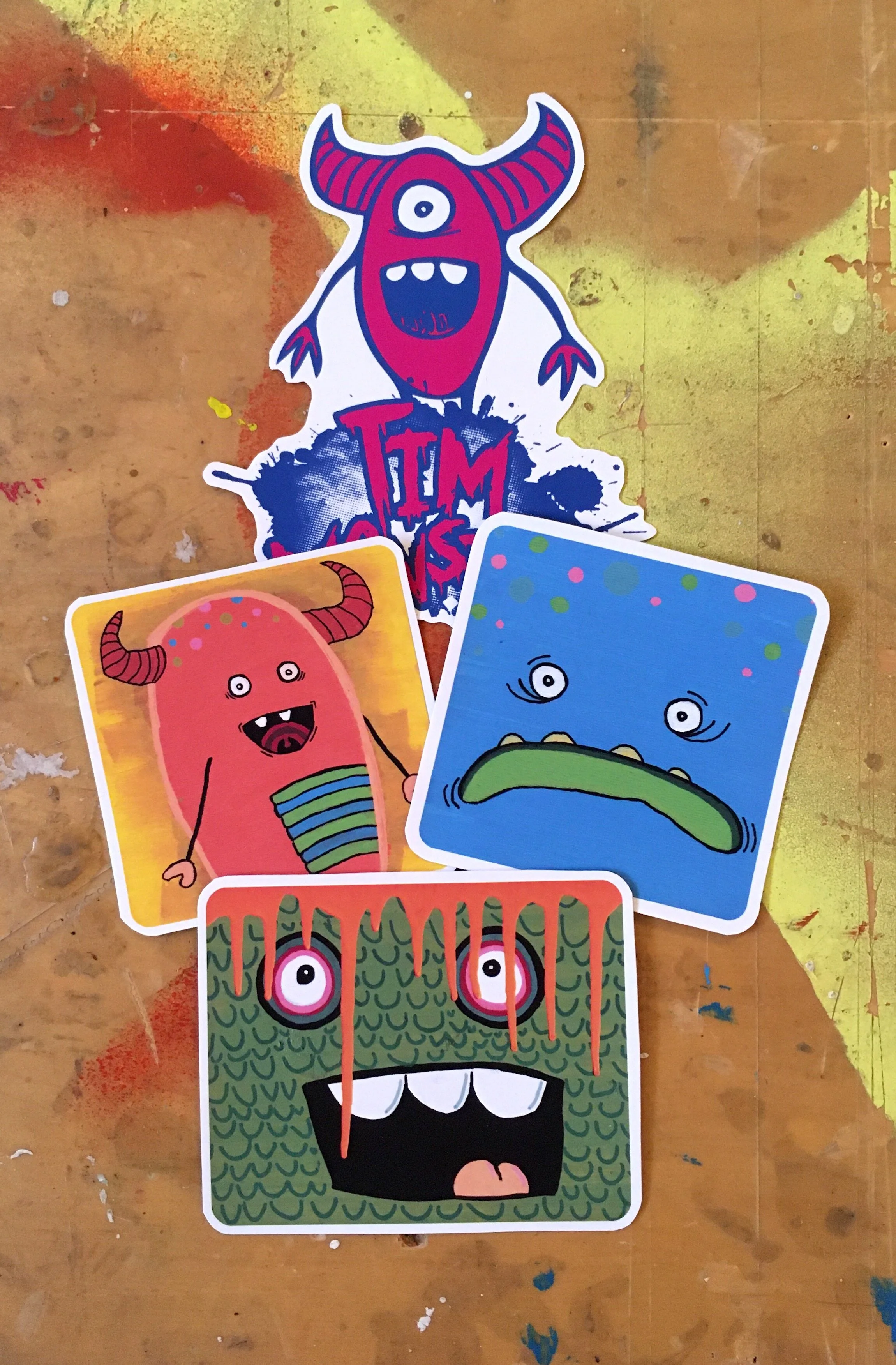 TIM MONSTERS VINYL STICKER PACK 1
