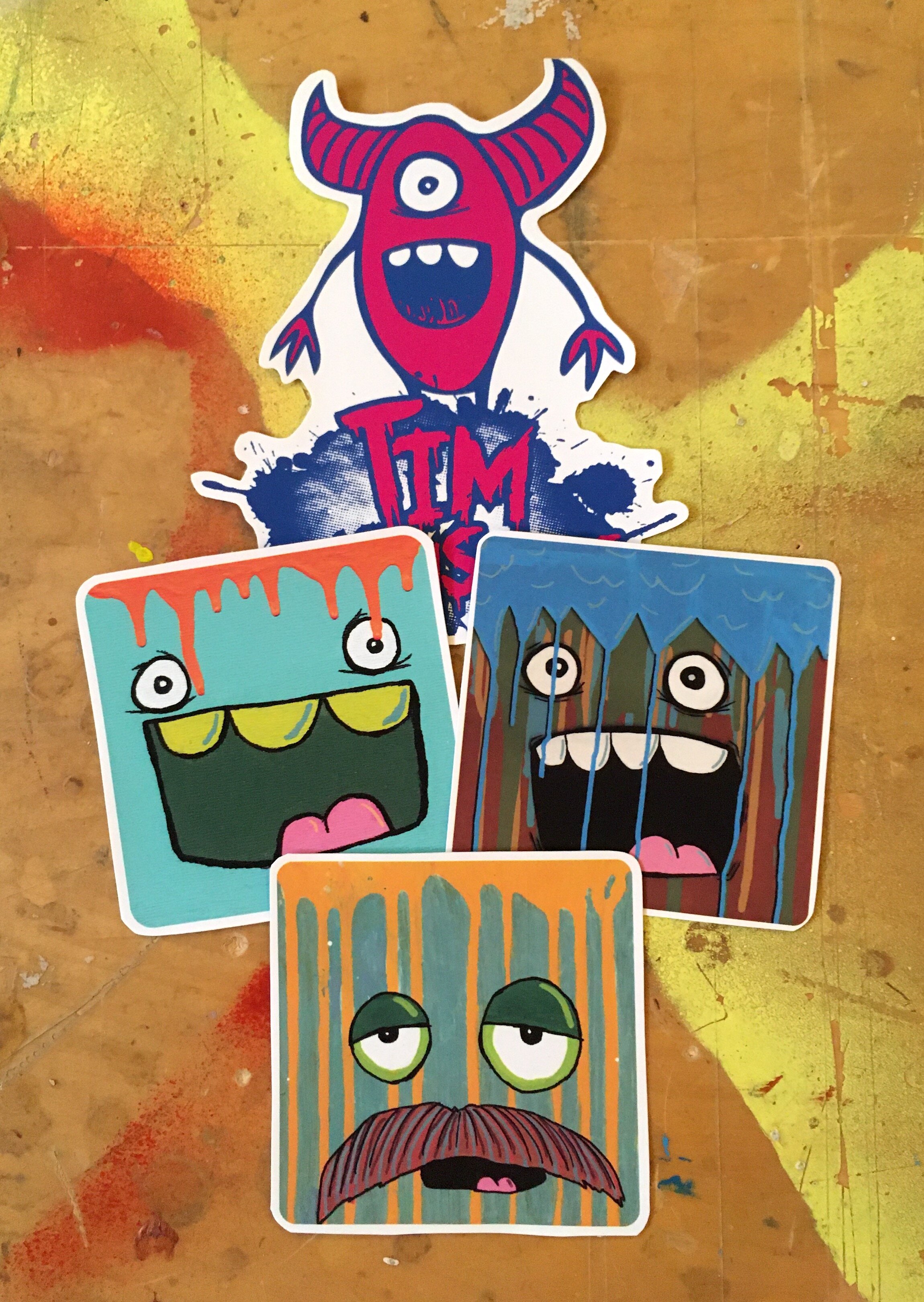 TIM MONSTERS VINYL STICKER PACK 2