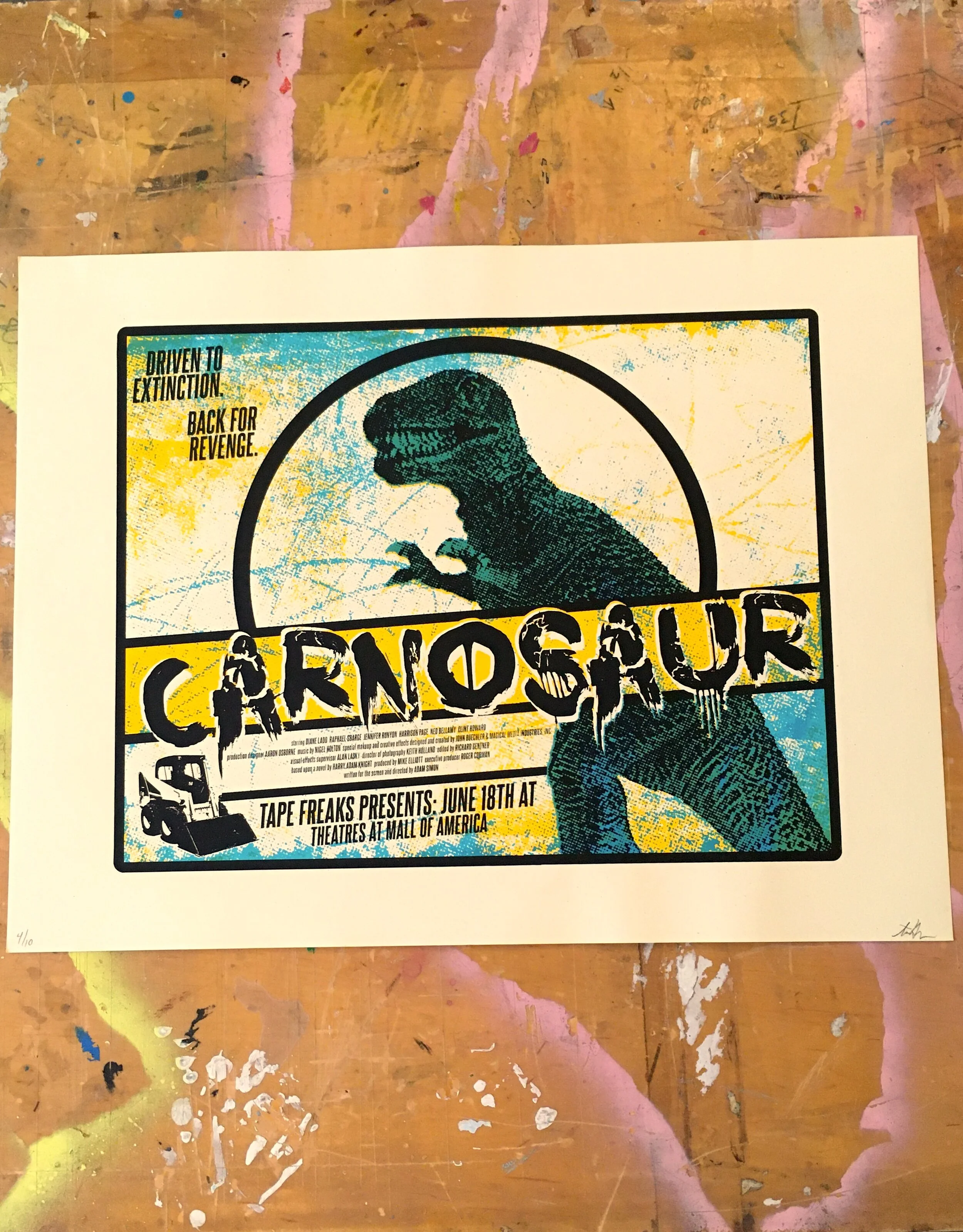CARNOSAUR SCREENPRINT POSTER OFF WHITE.JPG