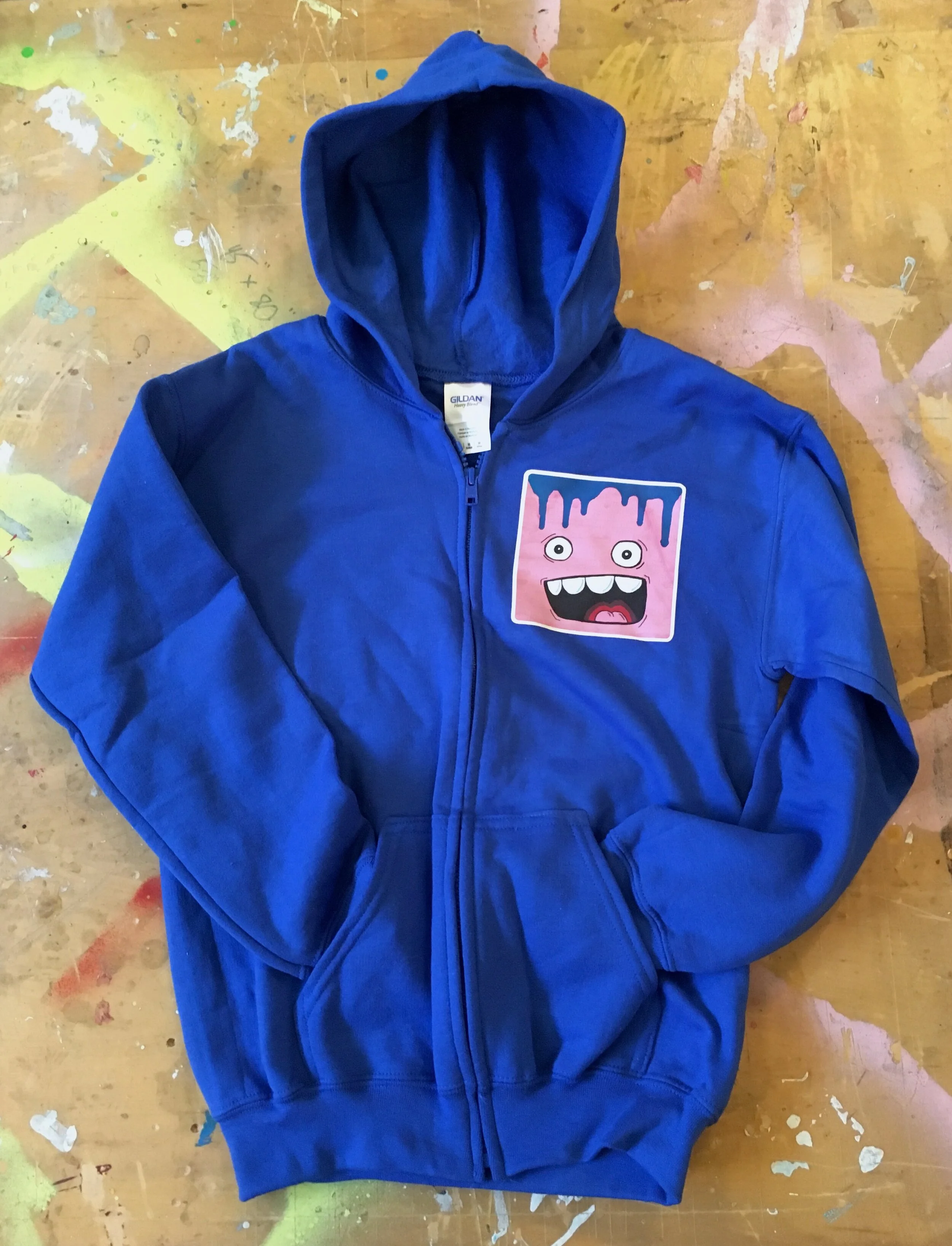 PINK DRIP MONSTER HEATPRESS YOUTH MEDIUM HOODIE