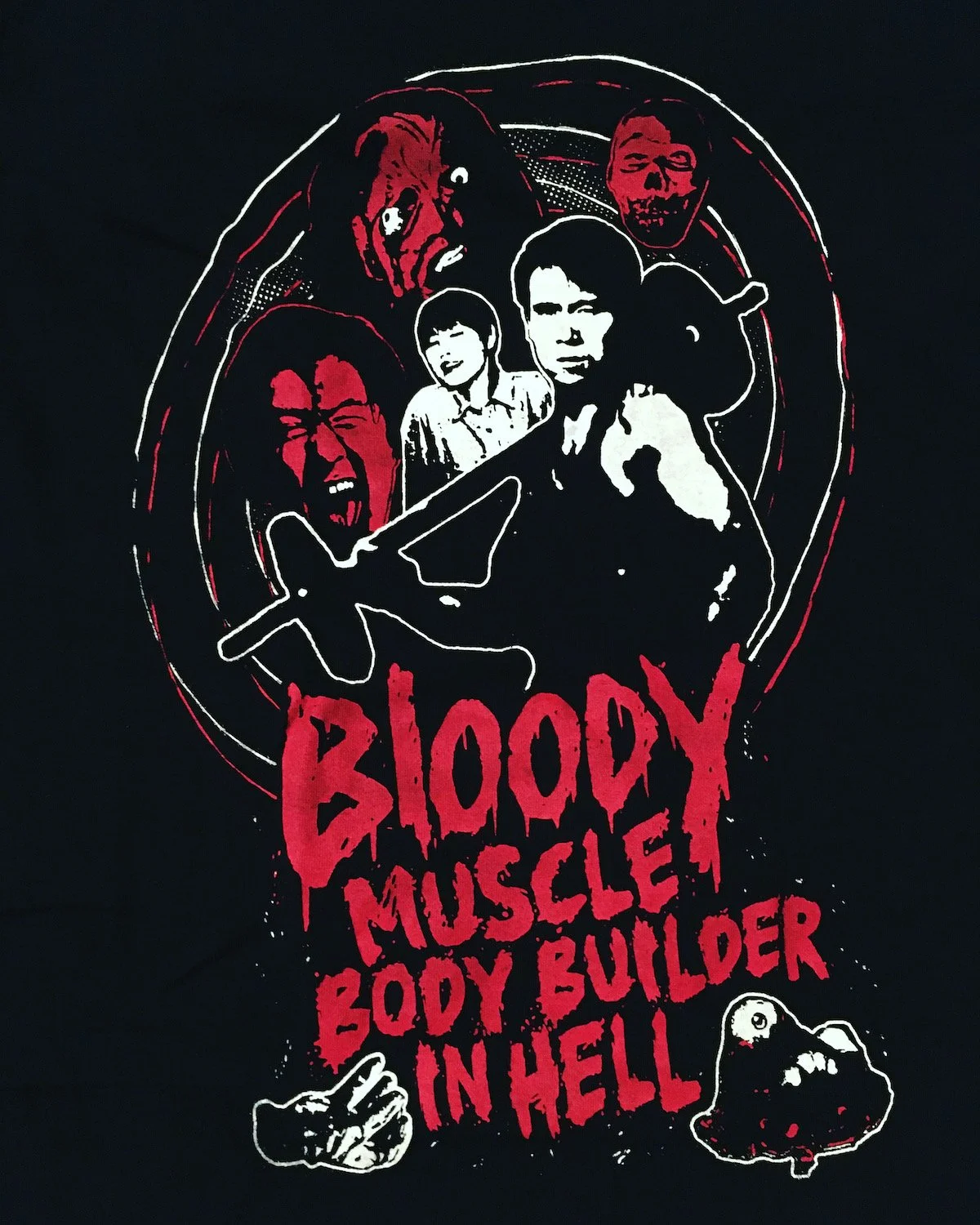 BLOODY MUSCLE BODY BUILDER IN HELL T-Shirt