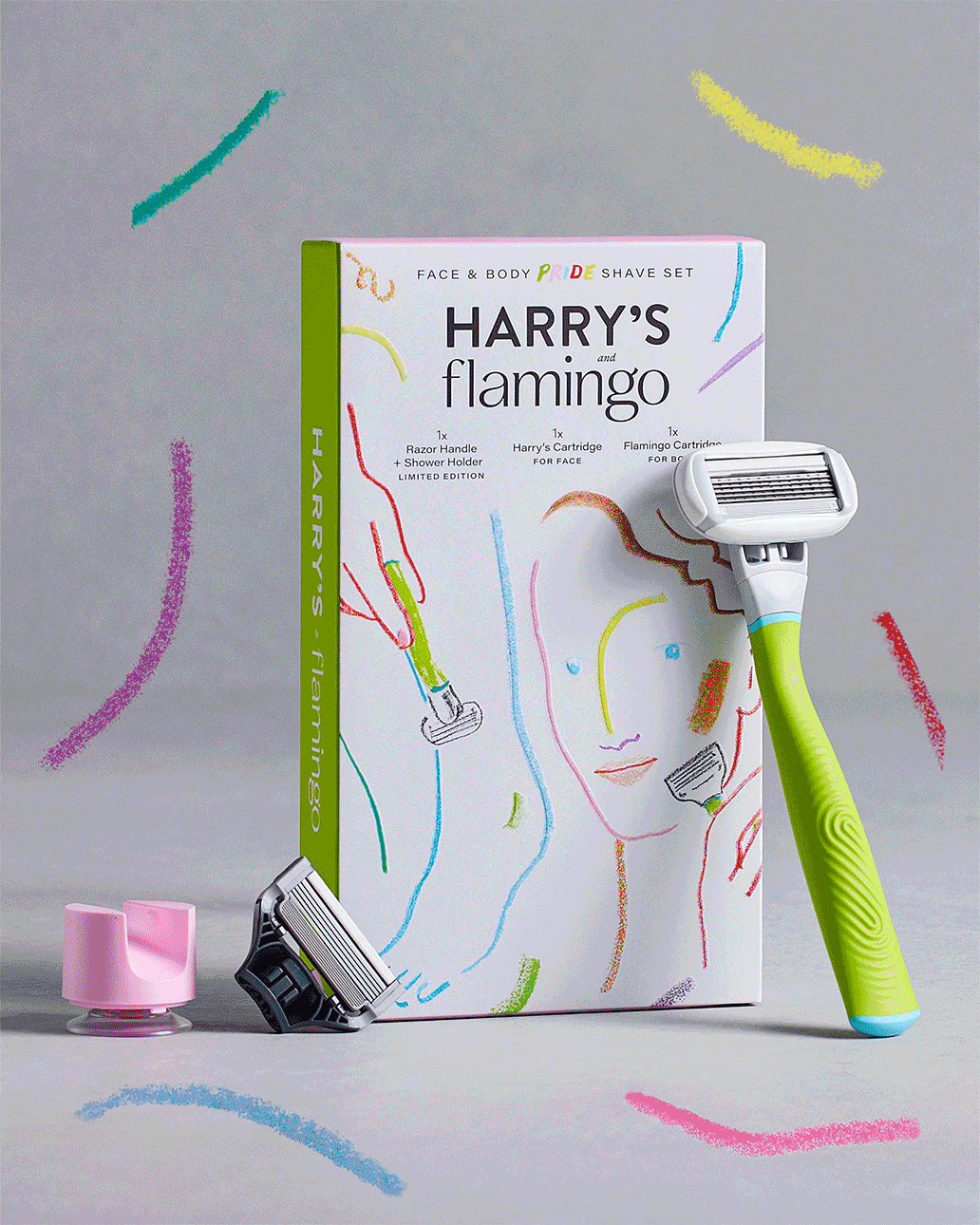  Harry’s and Flamingo created a one-of-a-kind product for Pride ’22, offering a set for shaving both face and body. Our teams collaborated on the campaign tagline  “Hair is Hair”  to unify the partnership between the two brands. We worked with artist