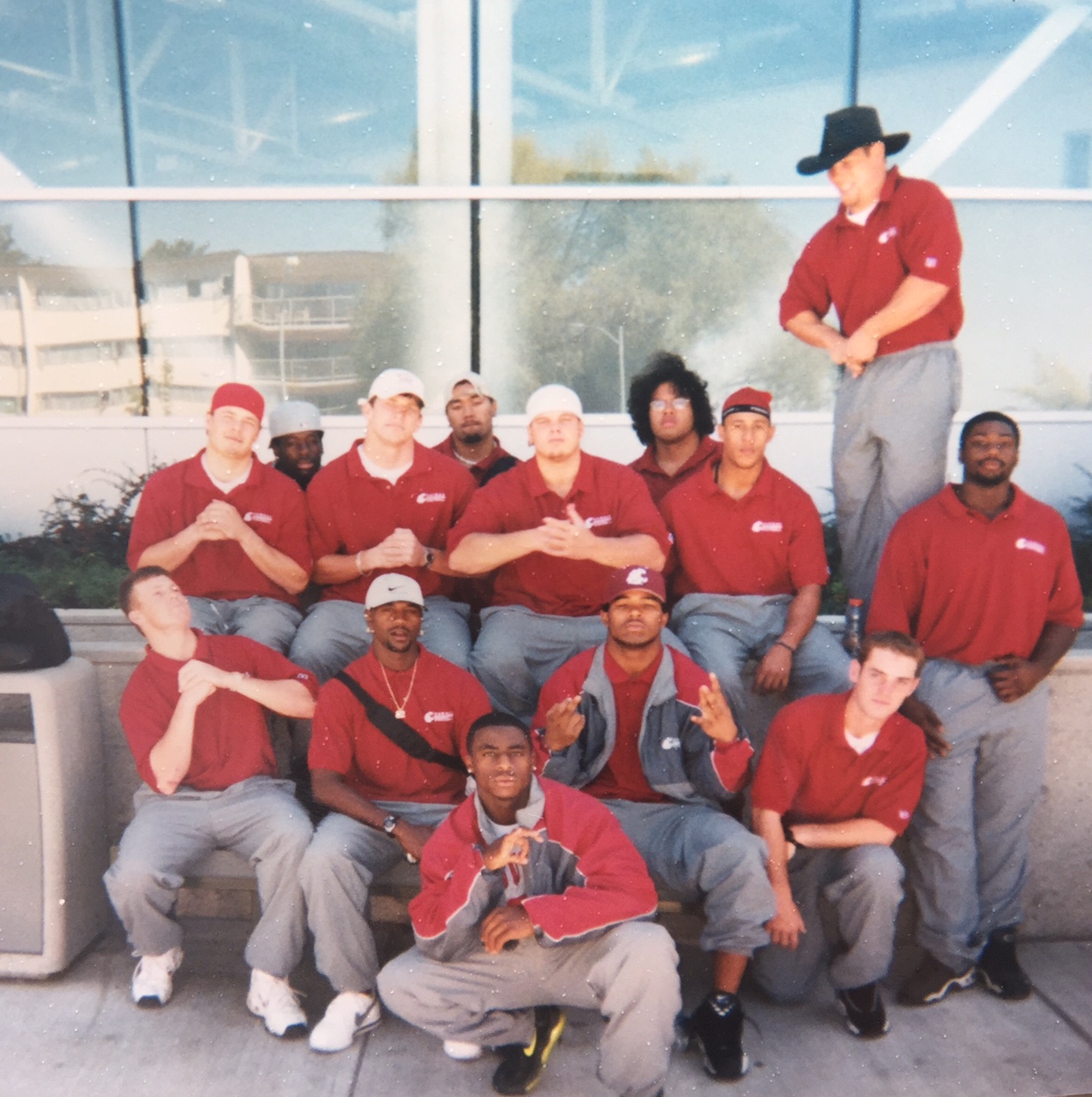 Here we are in front of Bohler. Nice cowboy hat by the way. That's me on the bottom right.