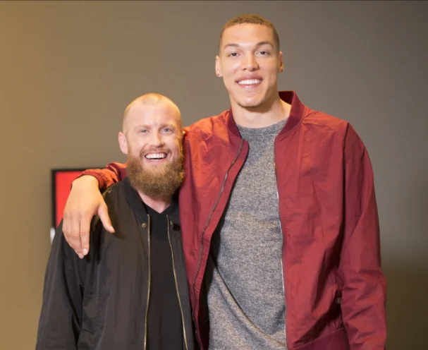 Coach Betchart and NBA superstar Aaron Gordon 