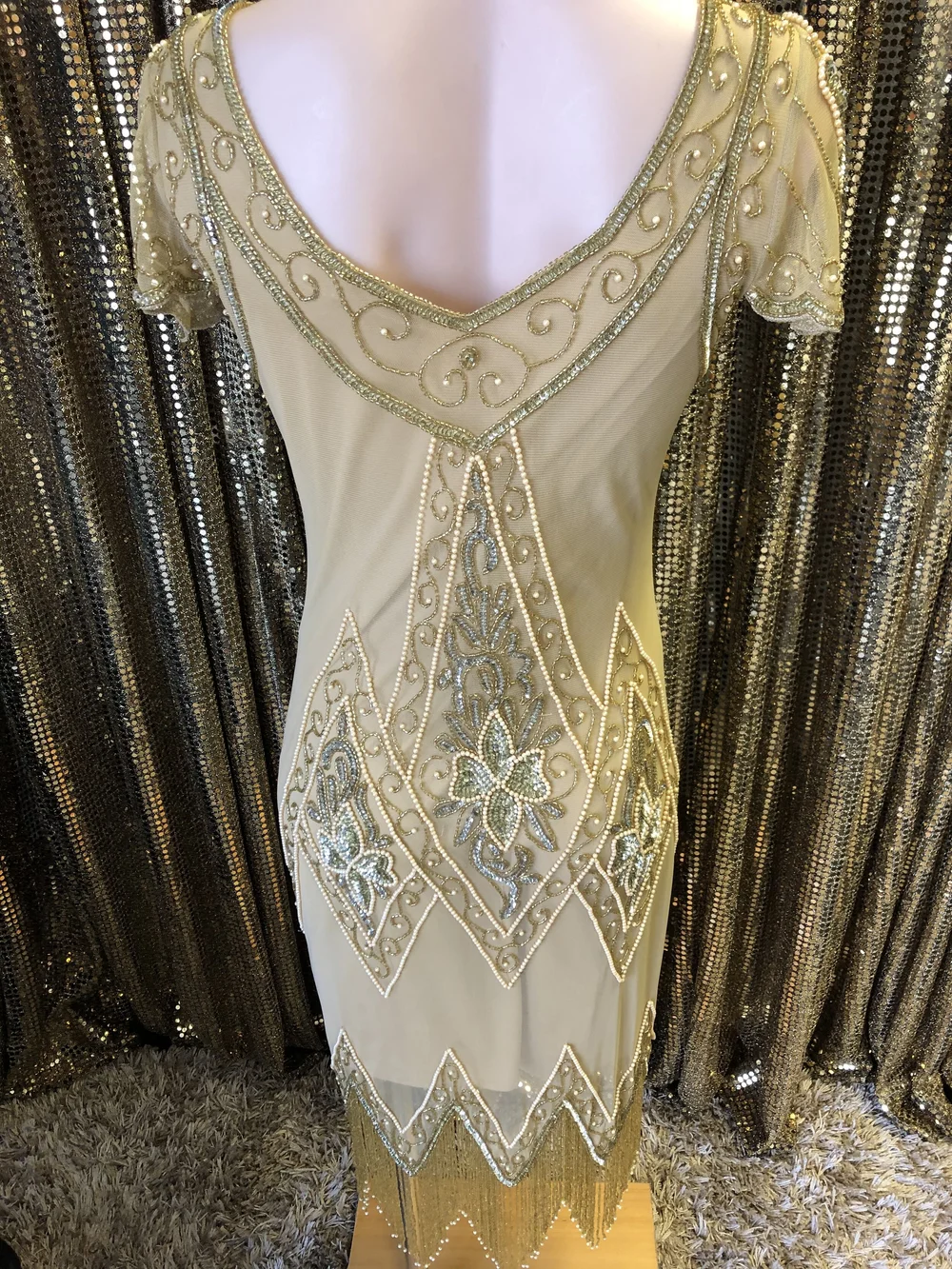 Gatsby Dress with capped sleeves  Vintage Illusion