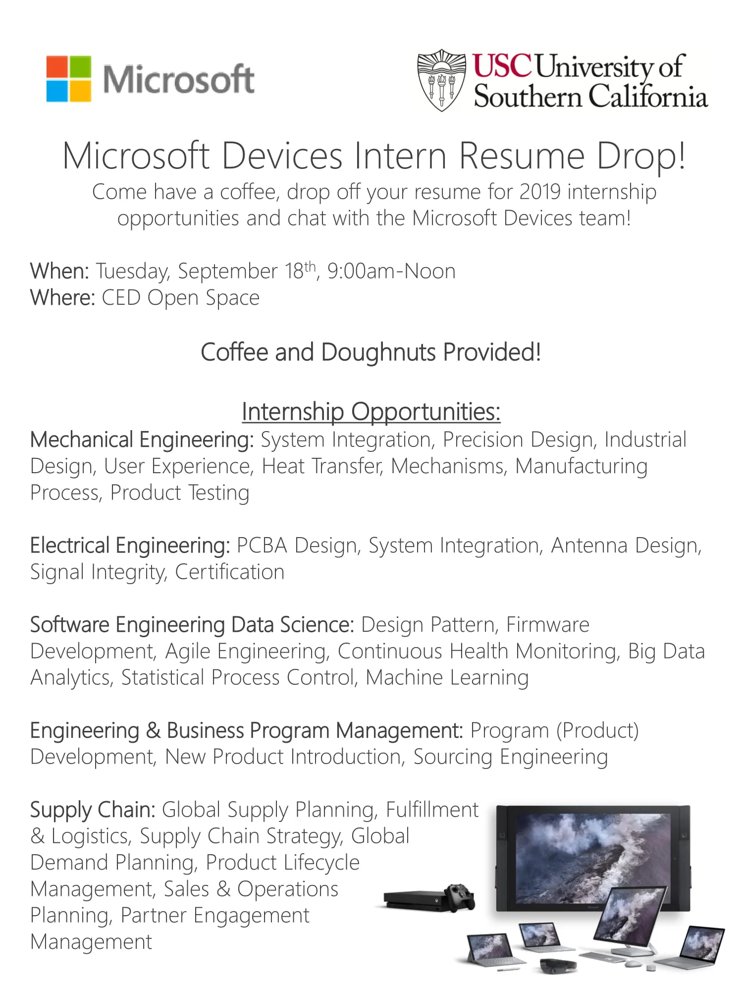 Microsoft Devices Intern Resume Drop