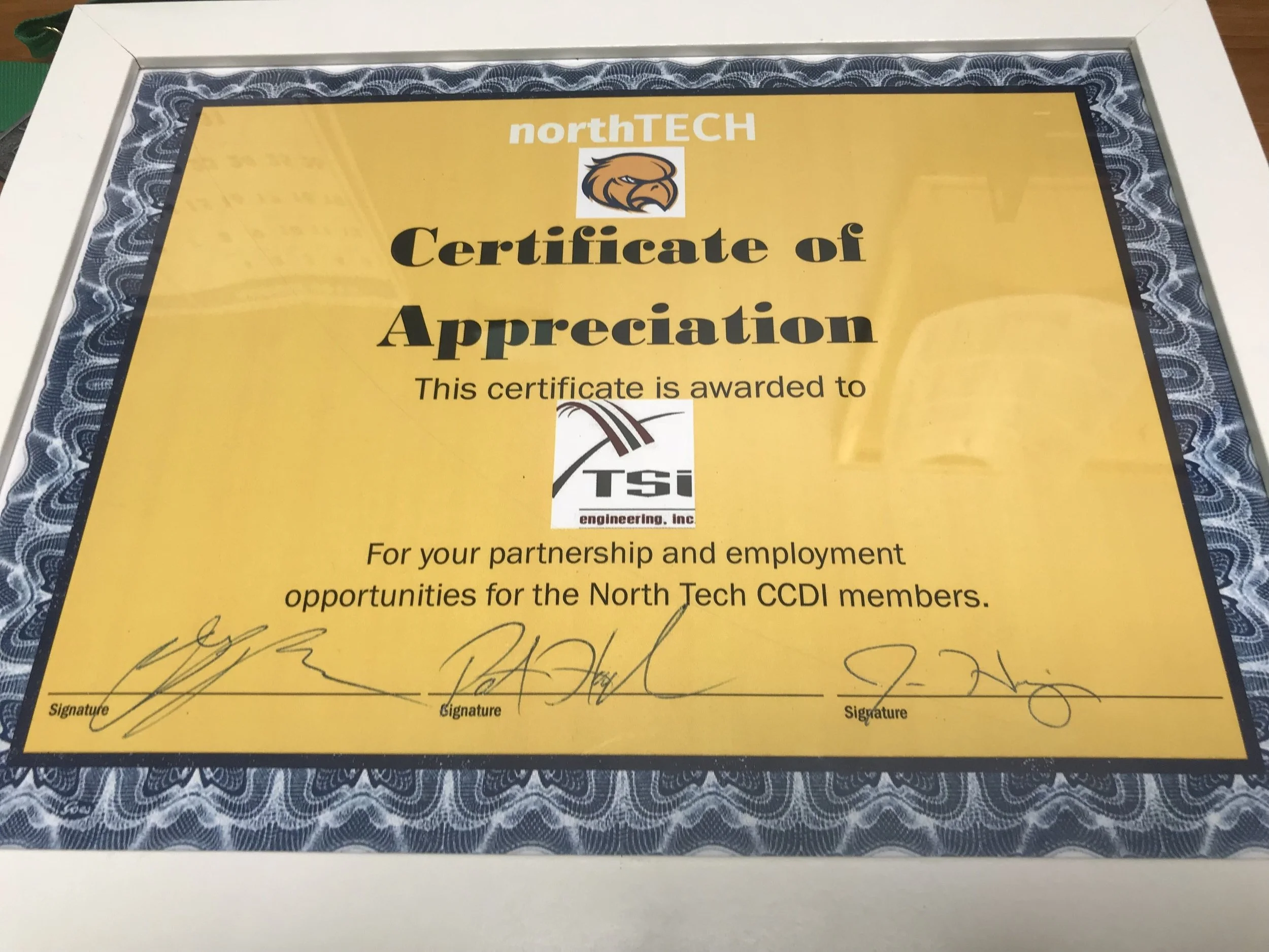 Certificate of Appreciation