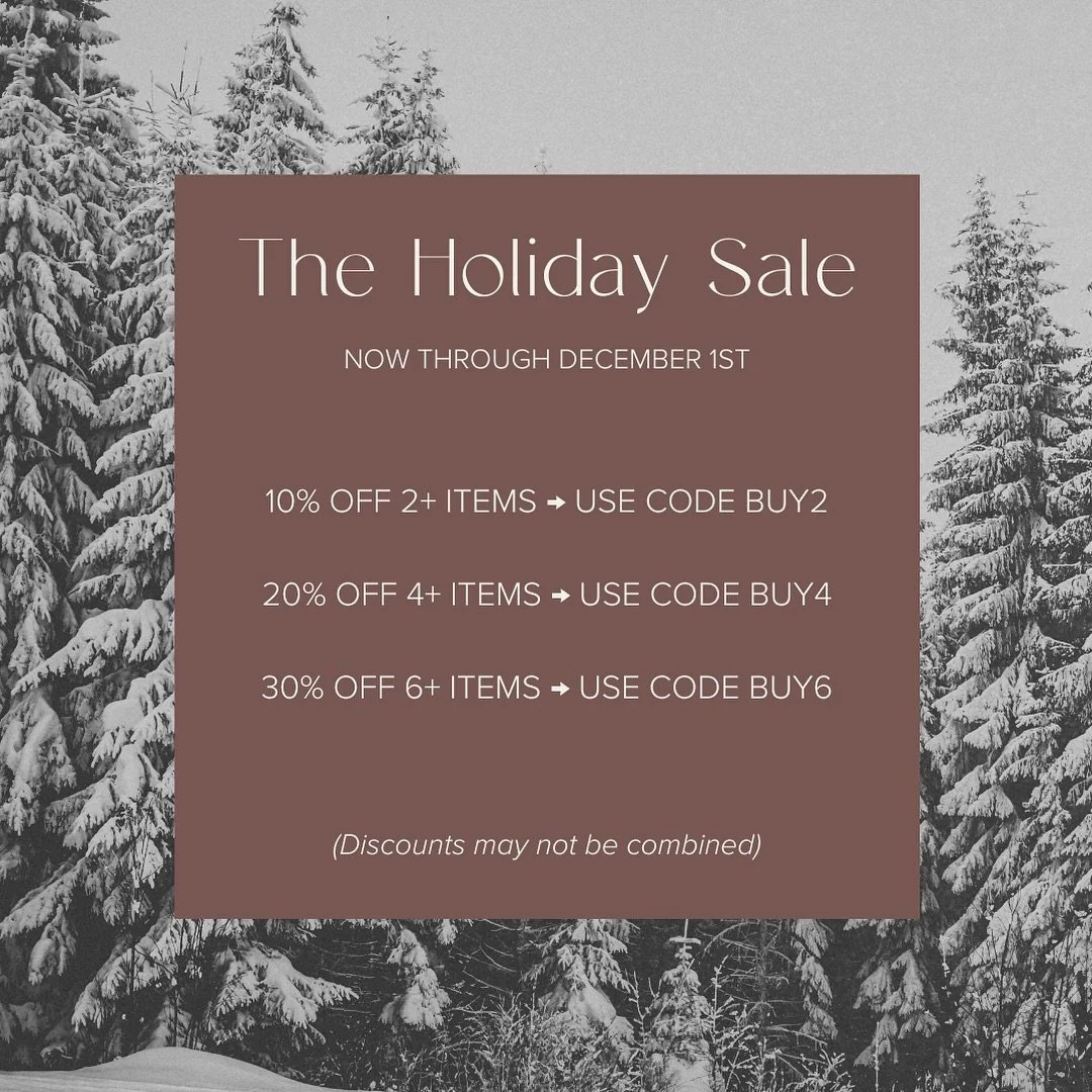 Shop small today and always. The Holiday Sale is going strong:
.
10% off 2+ items &rarr; use code BUY2
20% off 4+ items &rarr; use code BUY4
30% off 6+ items &rarr; use code BUY6
.
.
.
.
.
.
.
#BirchstoneApothecary #SlowBeauty #HerbalSkincare #SmallB