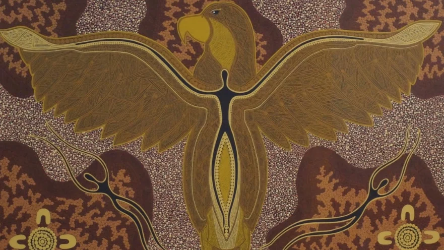 Winner of the 2018 Orana Arts Indigenous Artist Prize, Stephen Moore’s Above the Clouds.
