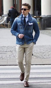 denim jacket with collared shirt