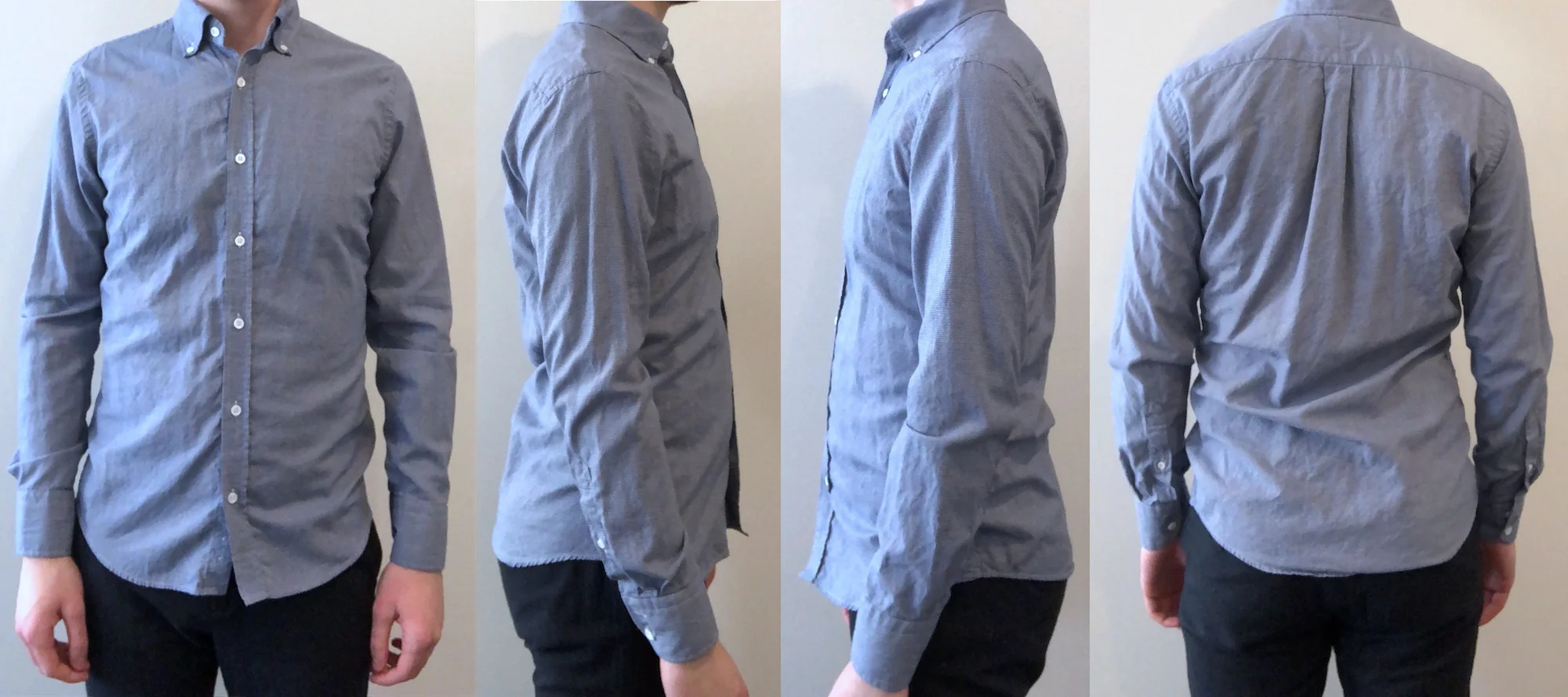 Navy houndstooth casual shirt fit