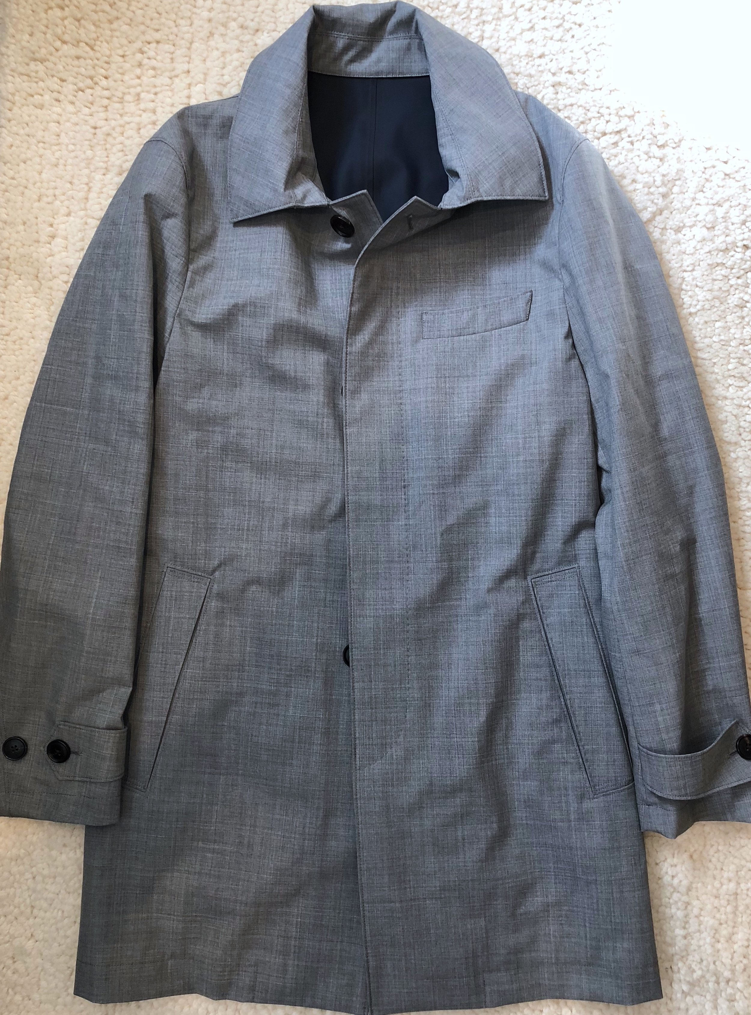 Review: SuitSupply’s New Light Grey Raincoat — The Peak Lapel