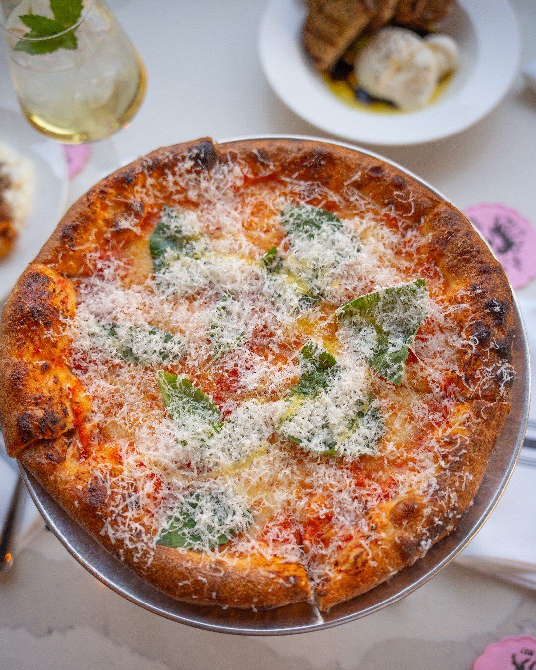 Find you someone who looks at you the way you are looking at this Margherita pizza.