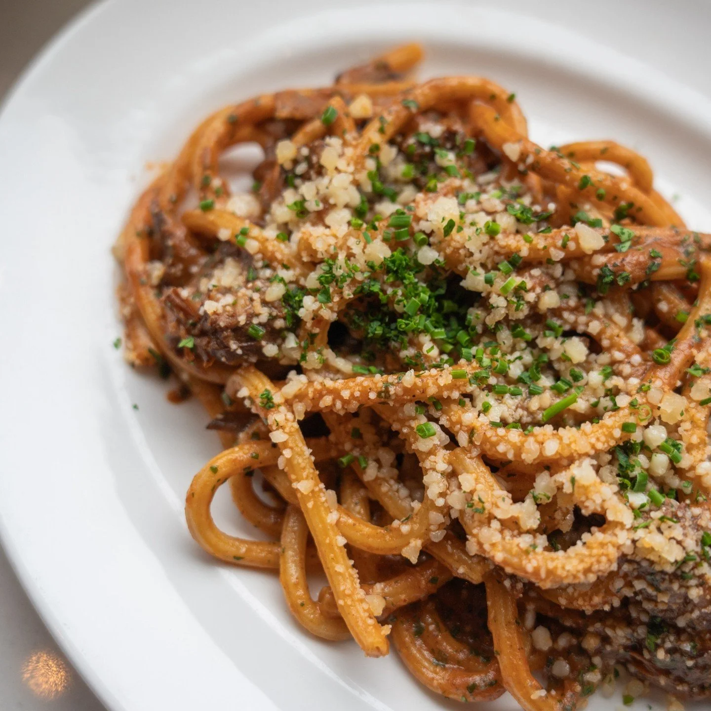 Cheesy, meaty, and oh-so-satisfying. Our Bucatini featuring @3dvalleyfarm beef sugo is truly irresistible. 🍝 ✨