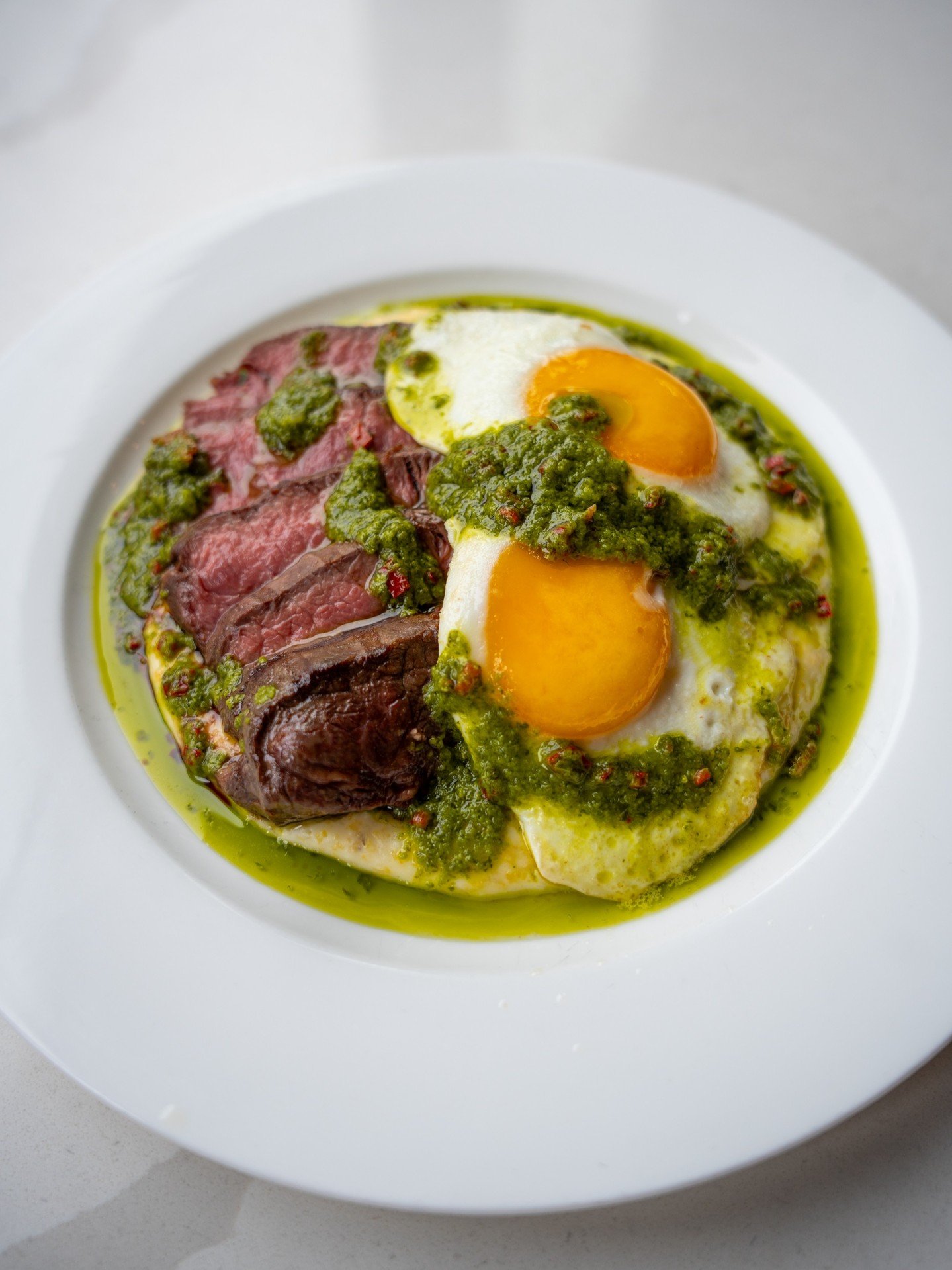 If a savory brunch is more your speed, we've got just the thing to start your weekend off right. ☀️ Saturdays, steak, and sunny side up eggs are just meant to be together. See you for brunch, amici! 

&bull; Fischer Farms flat iron &bull; salsa verde