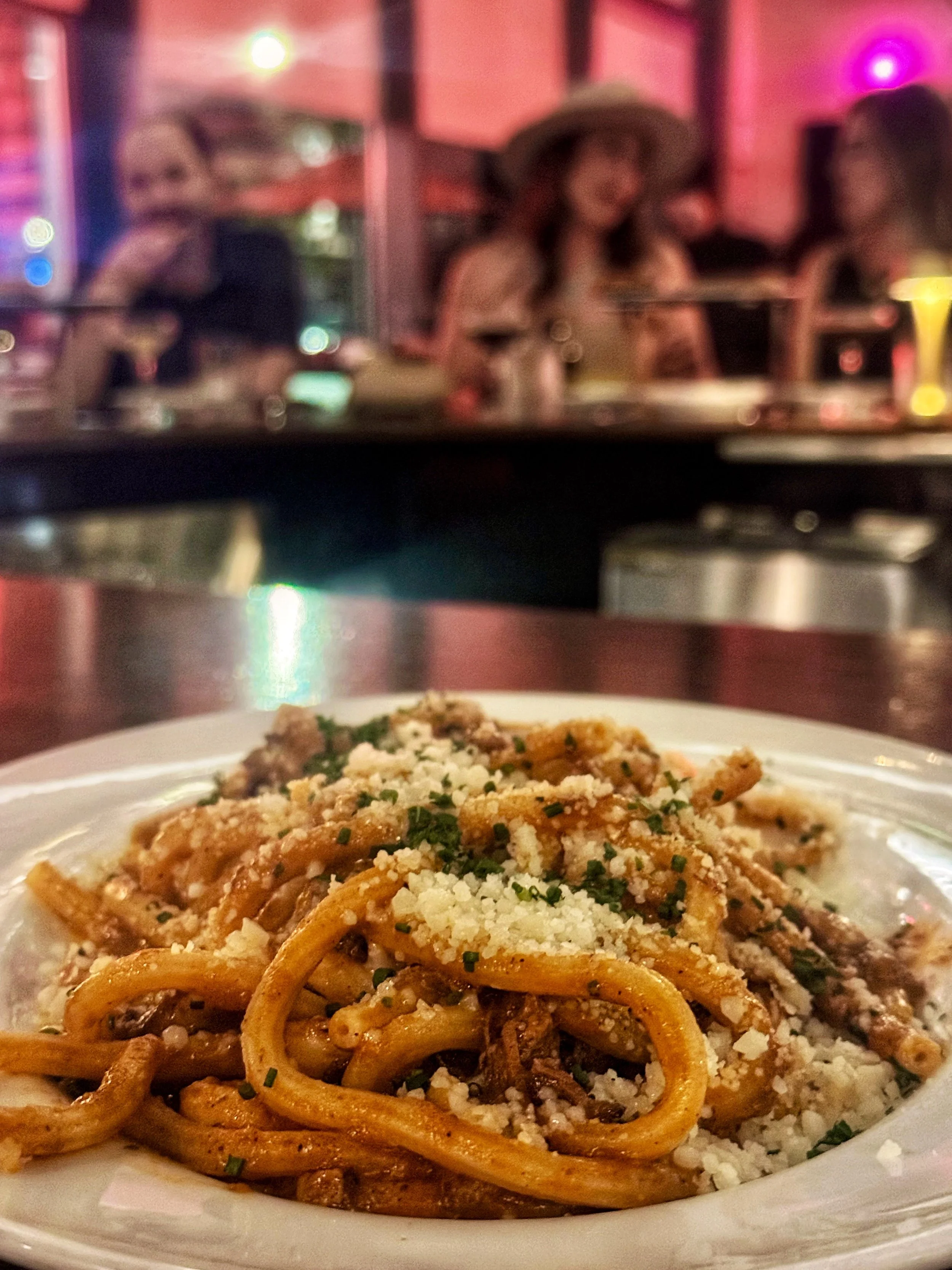 In Italy, Bucatini gets its name from buco: the hole running right through the middle of the noodle. Originally, cooks wrapped dough around a thin metal rod to create a hollow center that acts as a straw, pulling sauce into every bite. 

We extrude o