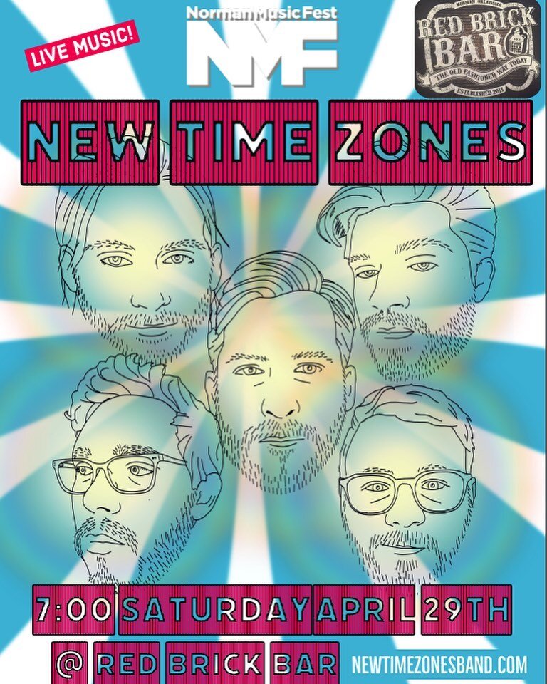 We&rsquo;ll see you tomorrow at Red Brick Bar, right in the heart of the Norman Music Festival! .
.
.
#newtimezones #normanmusicfestival #tulsamusicscene #tulsamusic #oklahomamusic #rockband #indieband
