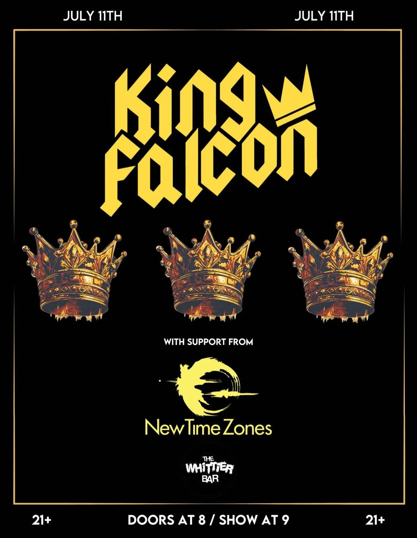 ✨ New show announcement ✨ 
King Falcon is returning to Whittier Bar on 7/11 and we&rsquo;re excited to support them! Come out and dance with us! 
.
.
.
#ntz #newtimezones #tulsamusic #tulsamusicians #tulsamusicscene #oklahomamusic #oklahomamusicians 
