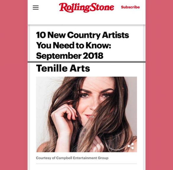 Rolling Stone Names Tenille One of "10 New Country Artists You Need to Know"