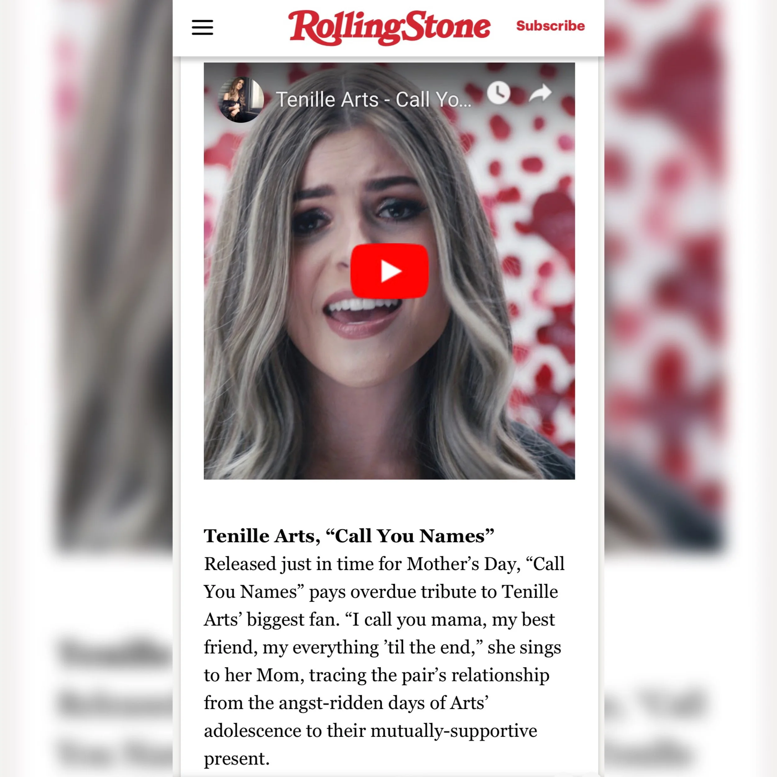 "Call You Names" Featured in 'Rolling Stone'