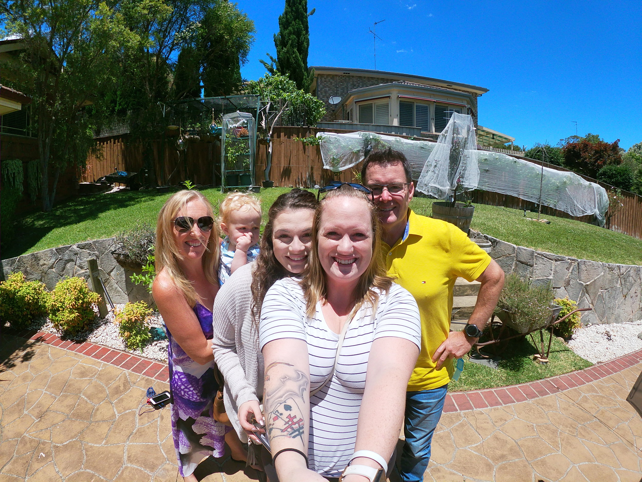 Our first group photo! Uncle Erik wore yellow so we could spot him in the airport, haha!