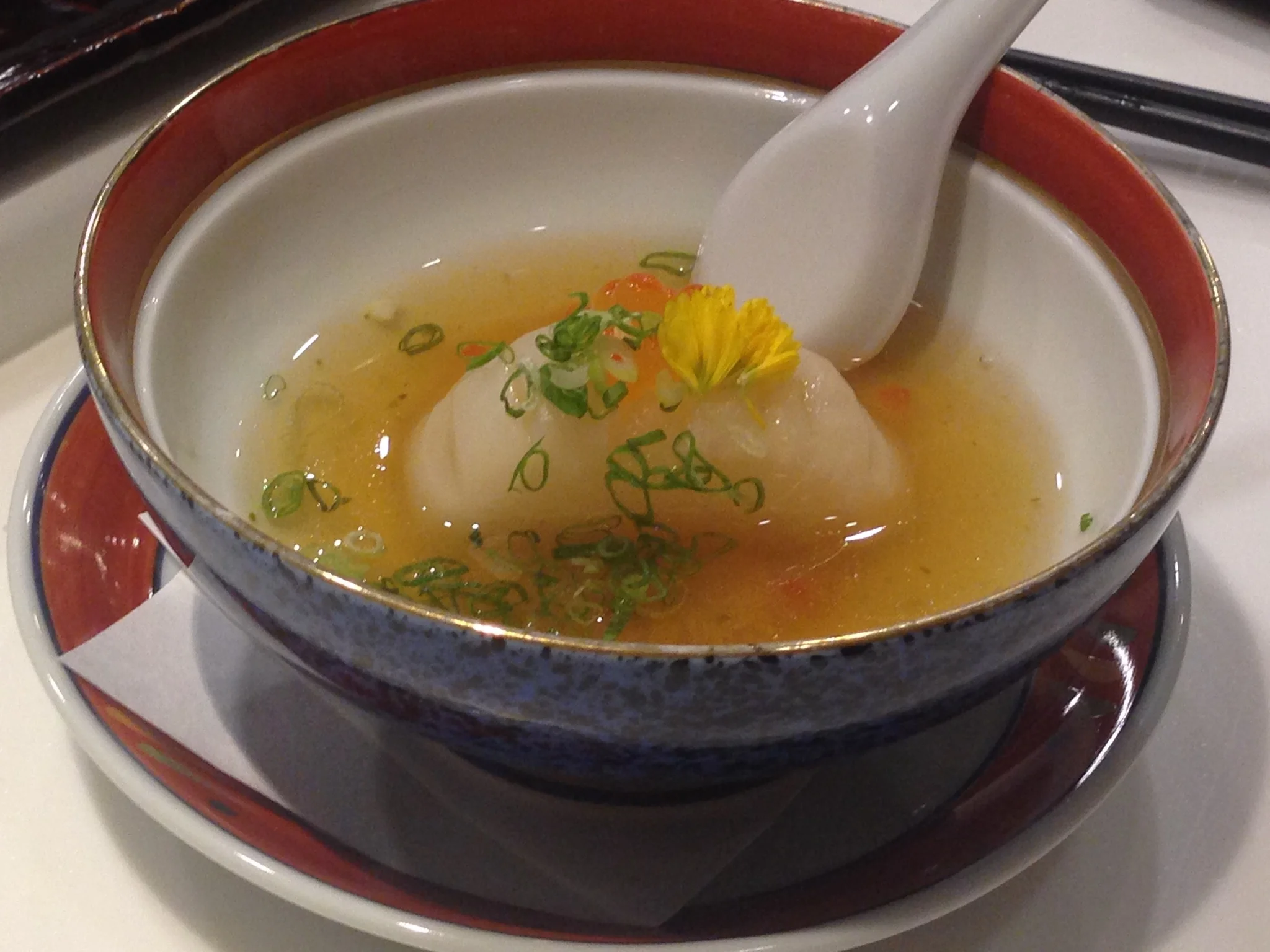 Turnip soup with salmon roe