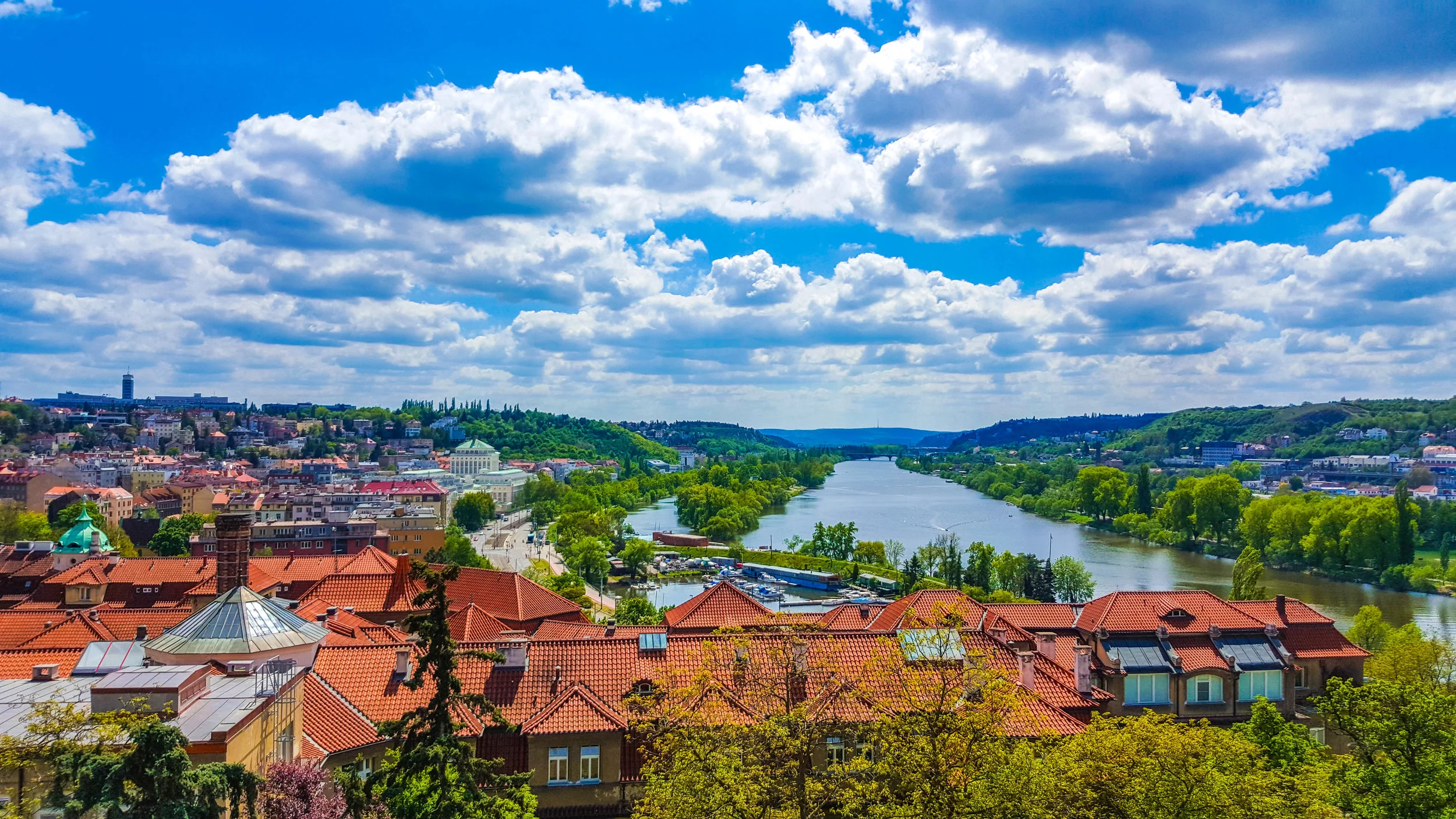 The view of Vltava River from Vyšehrad