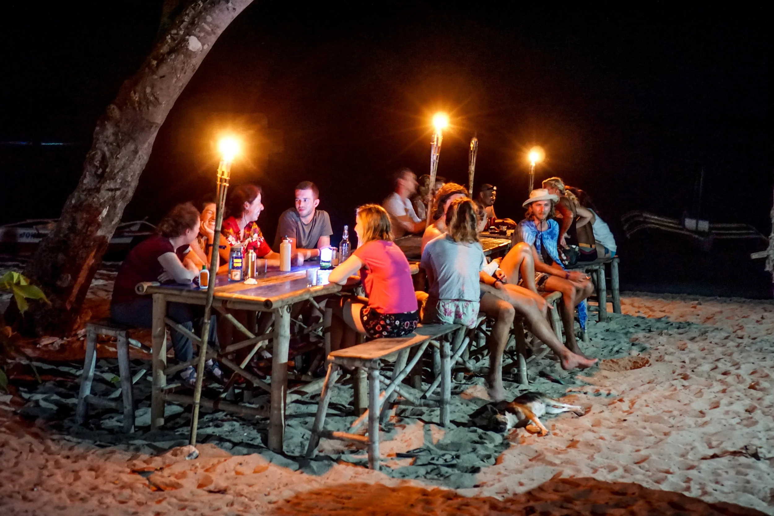 Dinner al fresco, survivor style.