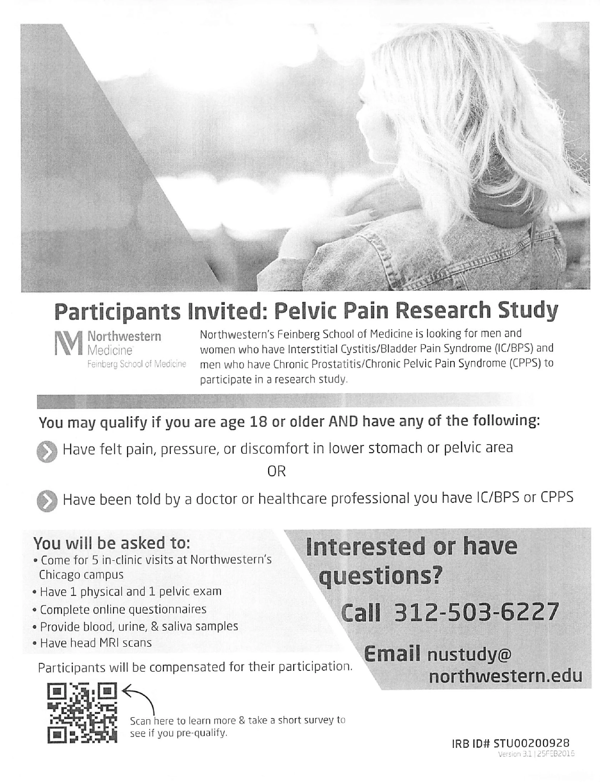 Call (312) 503-6227 or email nustudy@northwestern.edu for more information on this study!