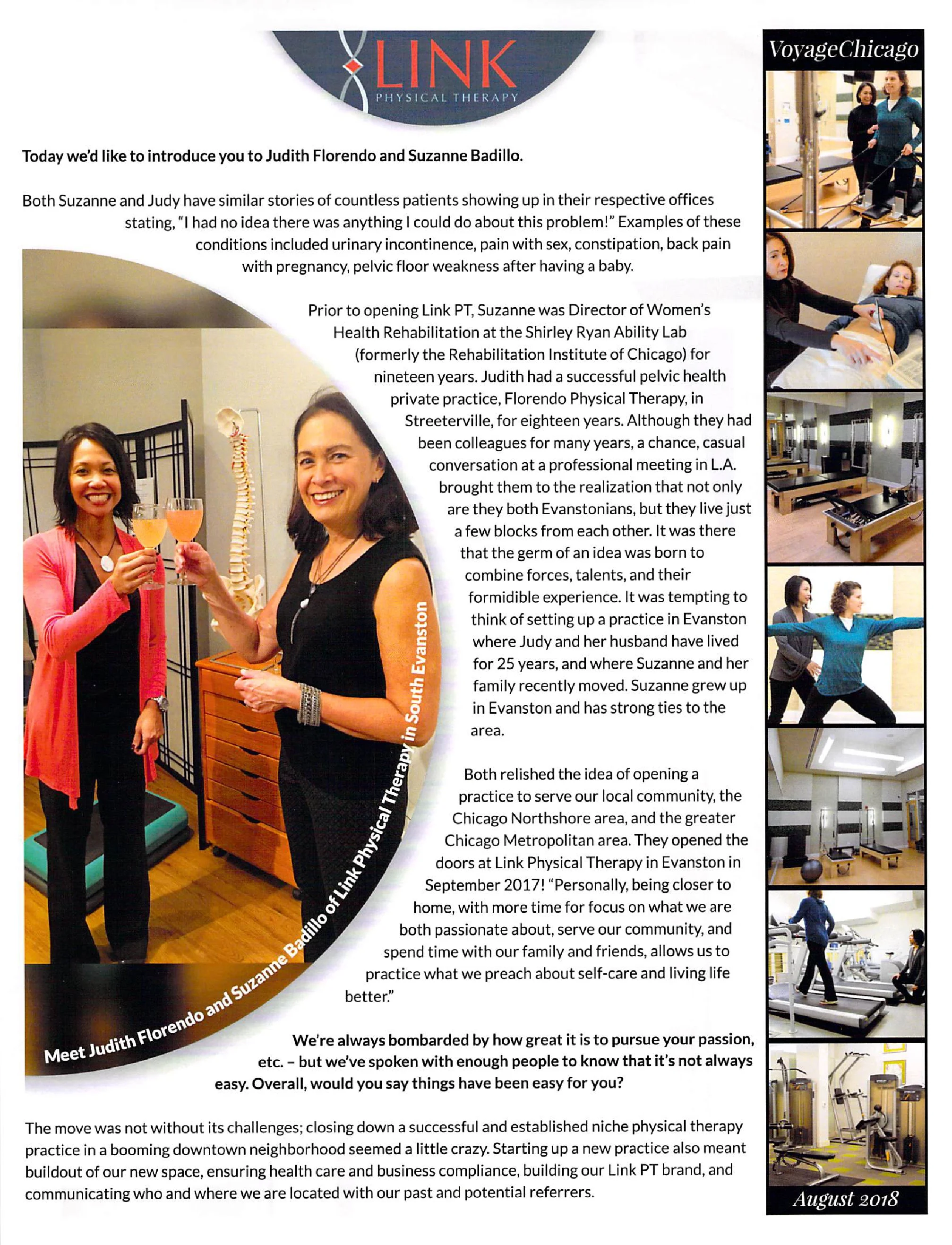 Voyage Chicago interviews Judy and Suzanne about their new business in Evanston, IL