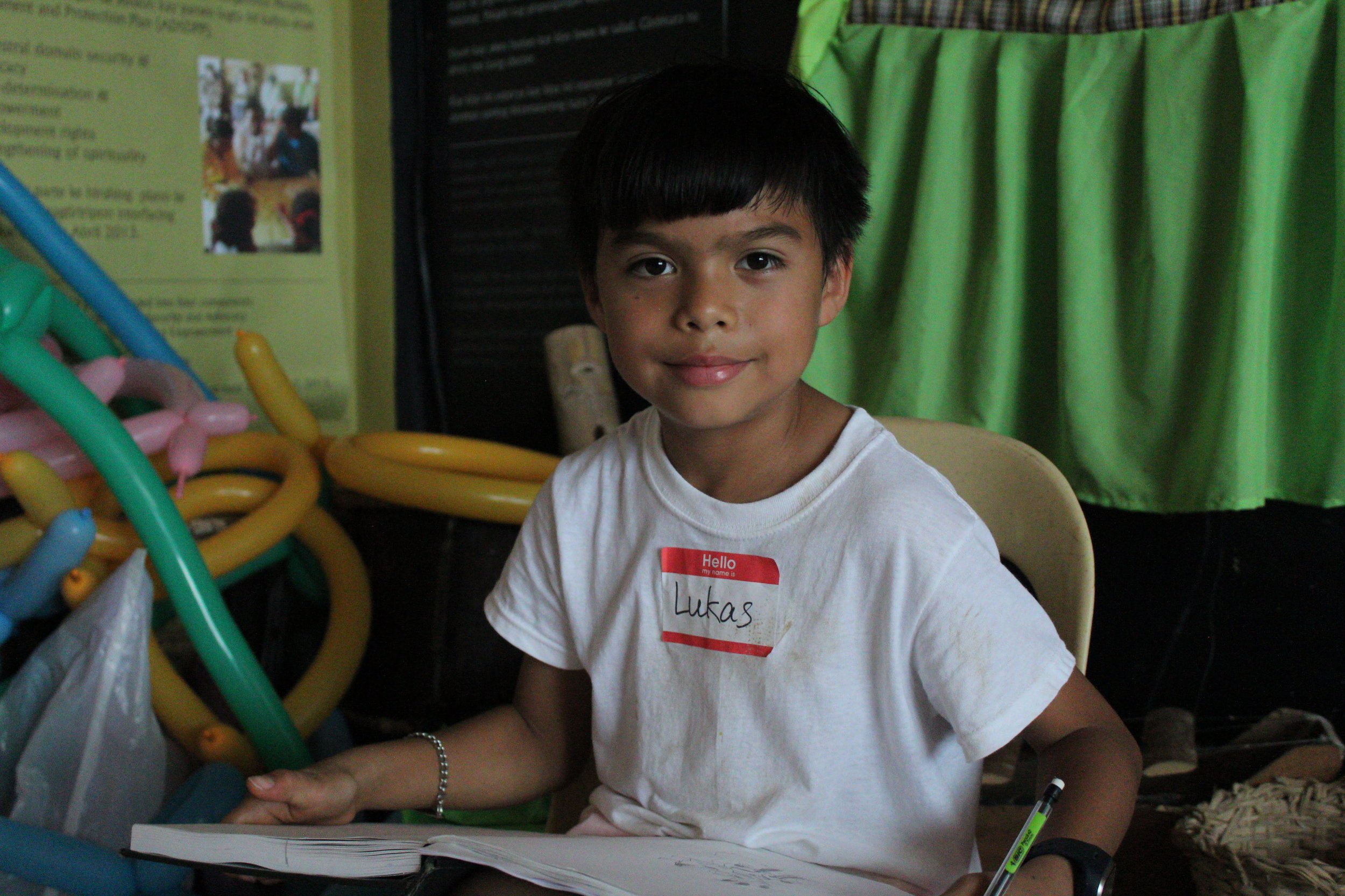 Lukas De Los Santos, the youngest member of our family, emptied his piggy bank to contribute to funding The Kamay Project