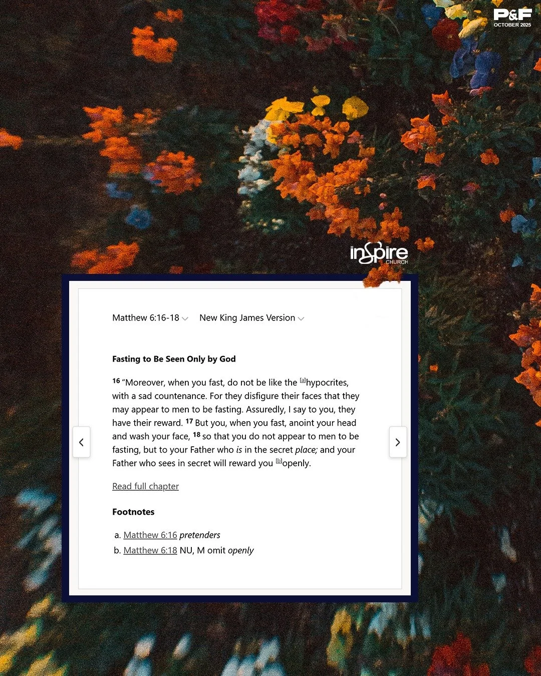 As 2025 draws to a close, we&rsquo;re setting aside 14 days to pray and fast as a Church.
October 13th - 26th

A time to realign our hearts, seek God, and get ready for what&rsquo;s ahead.

👉 Swipe to explore the different types of fasts and discove