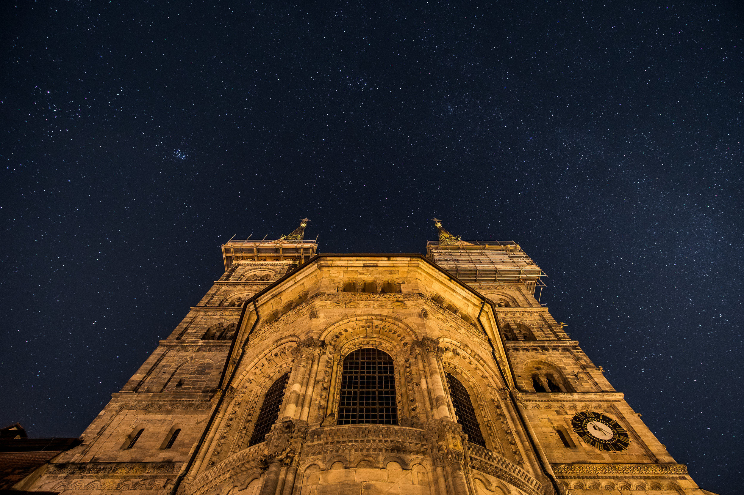 Bamberger Dom bei Nacht
