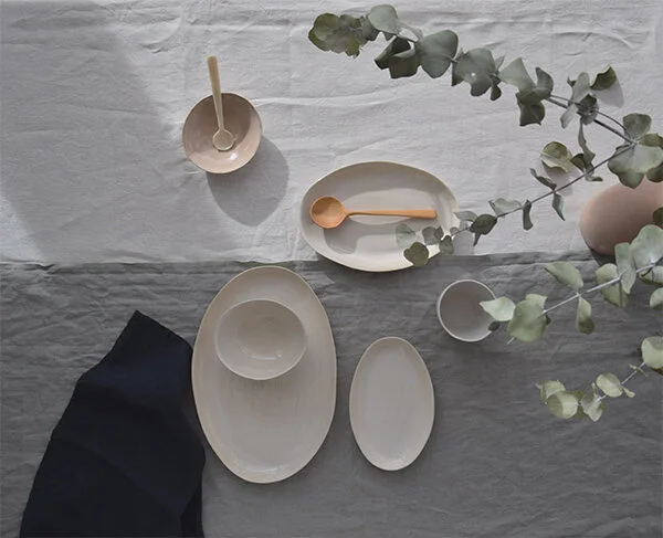 set de bandejas en blanco