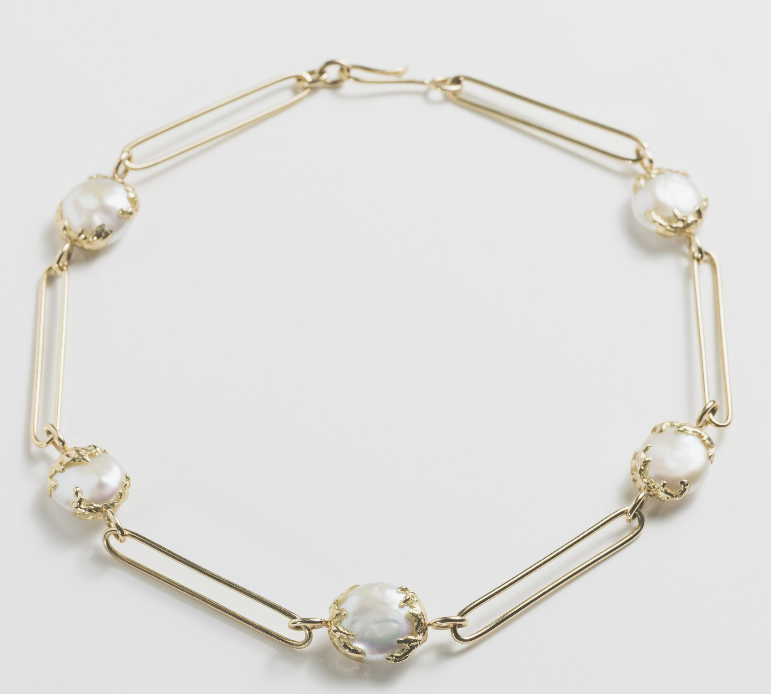 Jessie Thomas GOLD ENCASED FIVE PEARL NECKLACE.jpg