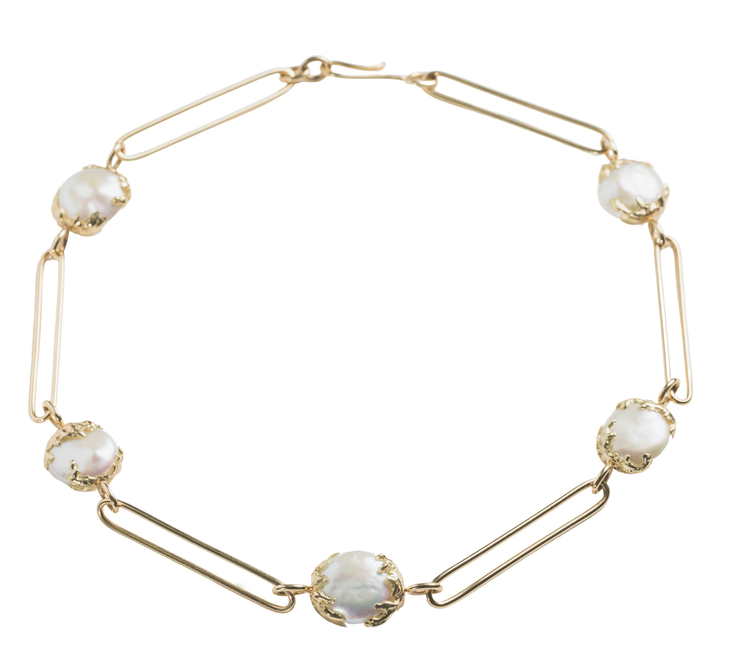 Jessie Thomas GOLD ENCASED FIVE PEARL NECKLACE copy 2ret.jpg