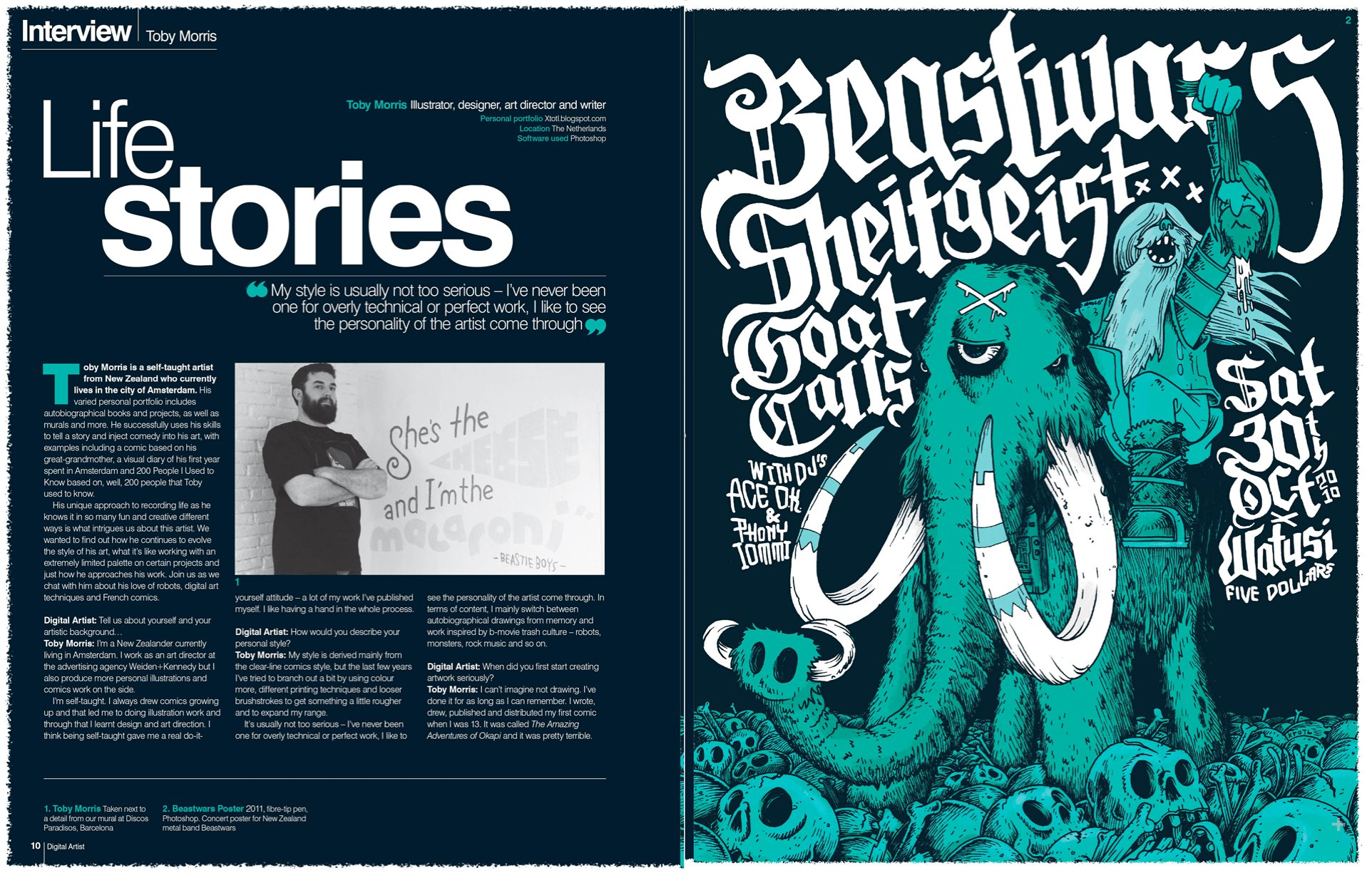 Freelance feature writing for Digital Artist Magazine